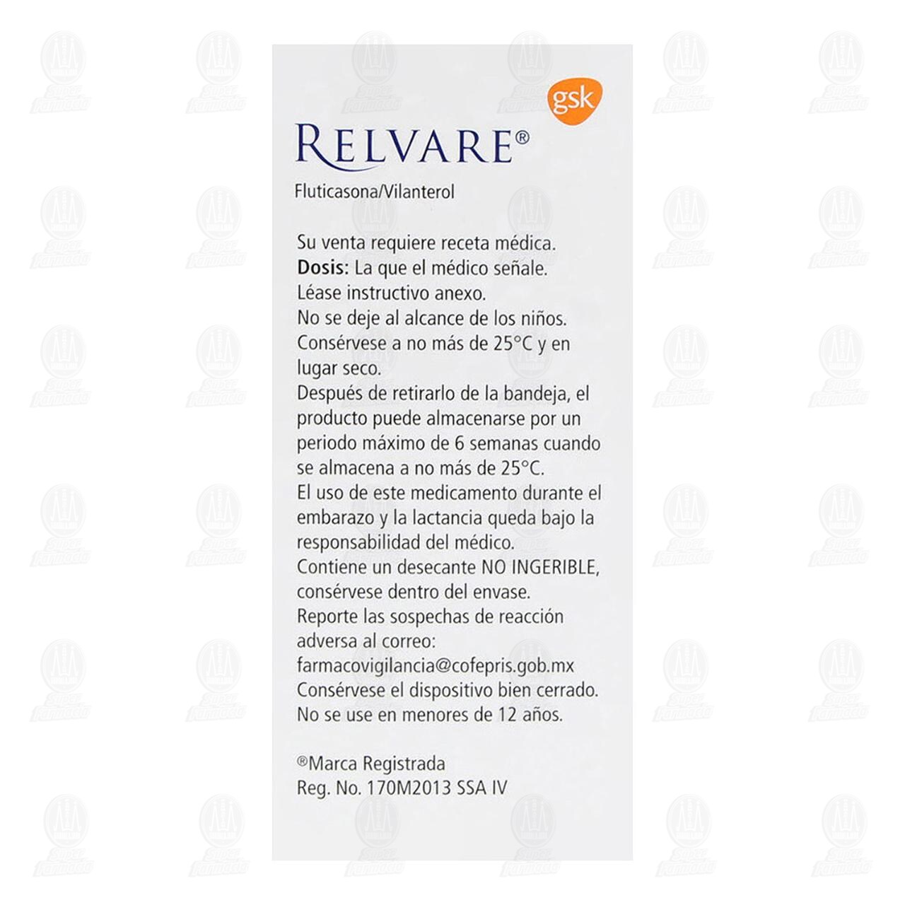 Relvare Polvo para Inhalaci&oacute;n 100mcg/25mcg, 30 Dosis. image number 3