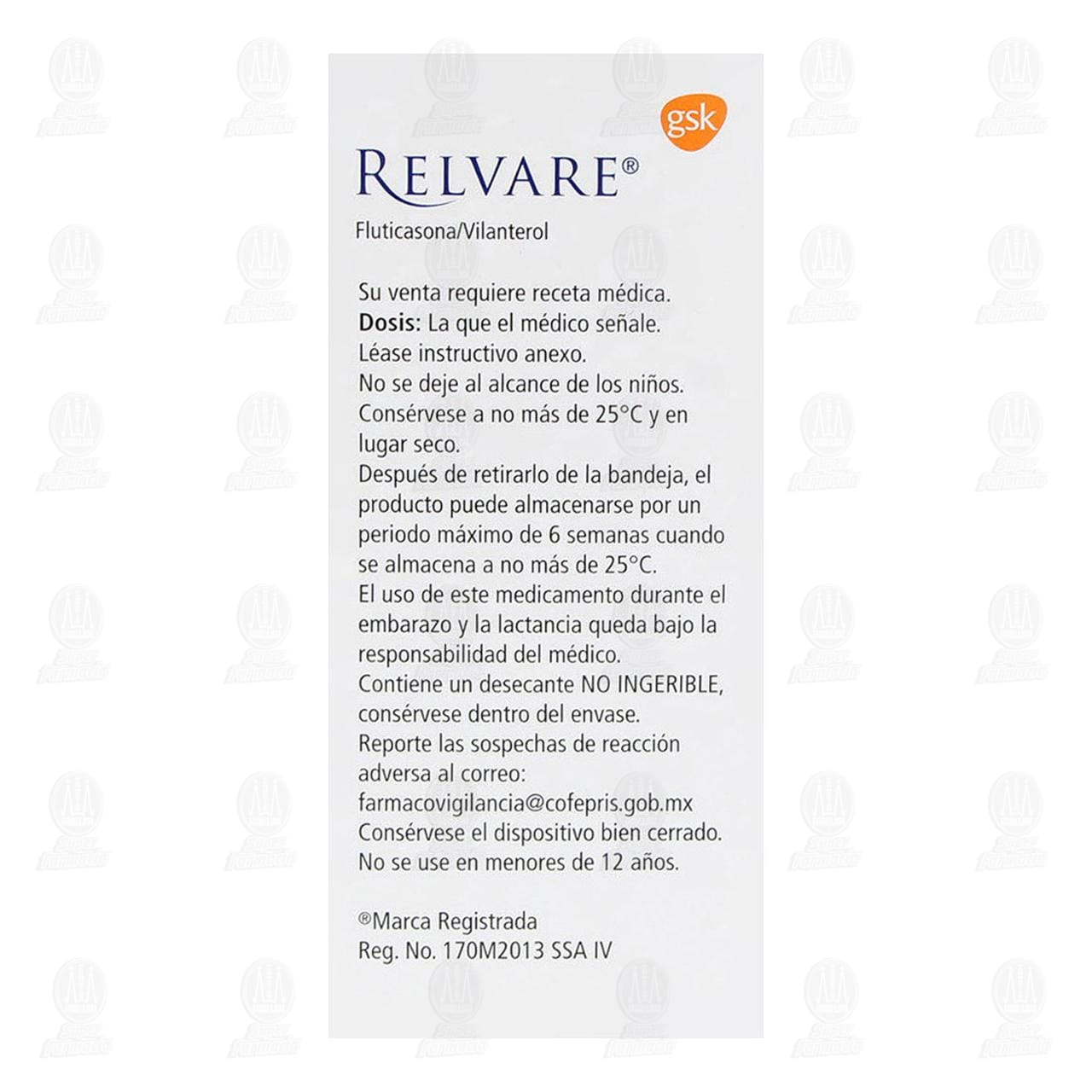 Relvare Polvo para Inhalaci&oacute;n 100mcg/25mcg, 30 Dosis. image number 3