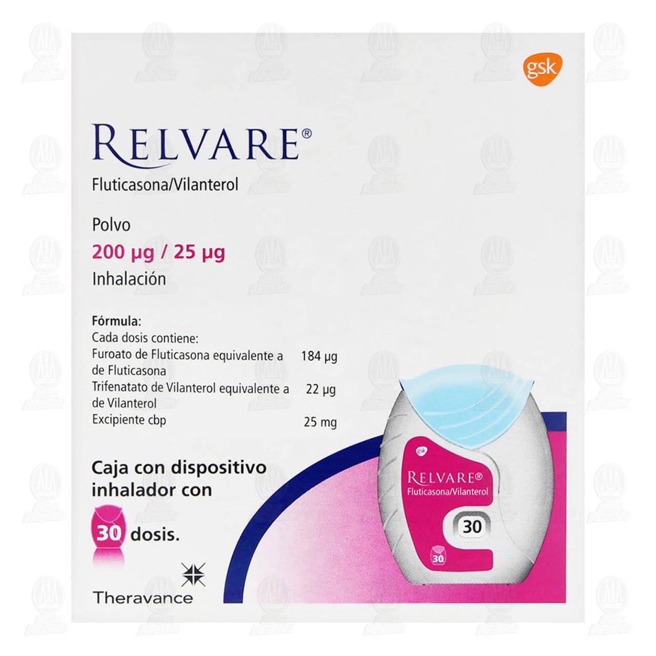 Relvare Polvo para Inhalaci&oacute;n 200mcg/25mcg, 30 Dosis. image number 2