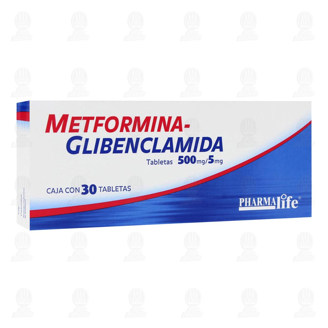 Metformina-Glibenclamida 500mg/5mg, 30 Tabletas Pharmalife. image number 0