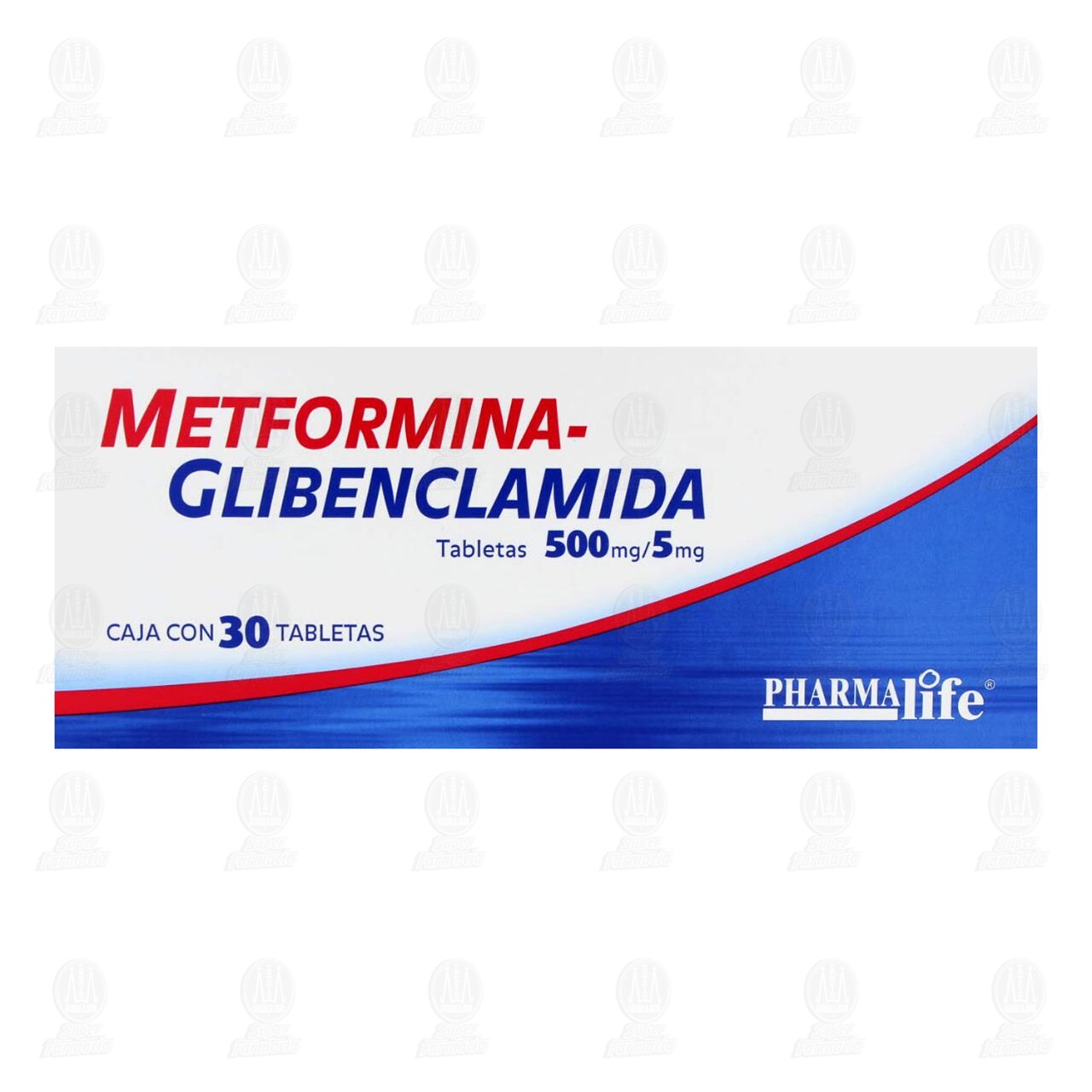 Metformina-Glibenclamida 500mg/5mg, 30 Tabletas Pharmalife. image number 1