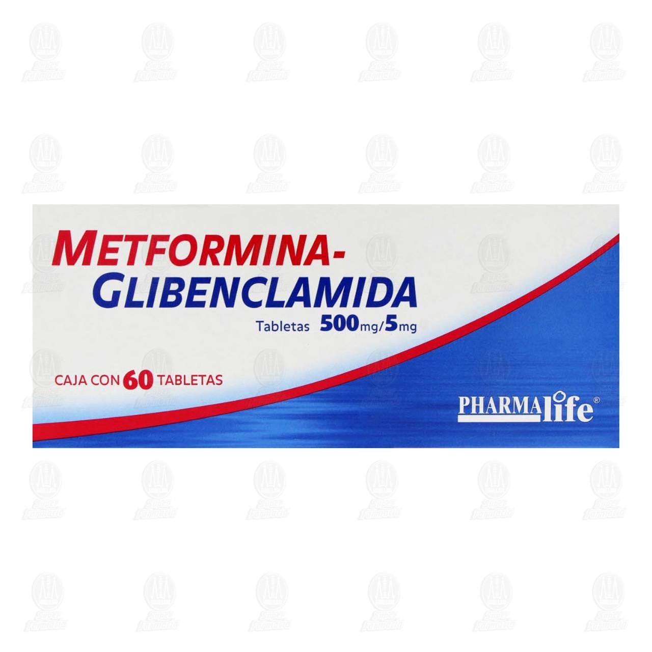 Metformina-Glibenclamida 500mg/5mg, 60 Tabletas Pharmalife. image number 1