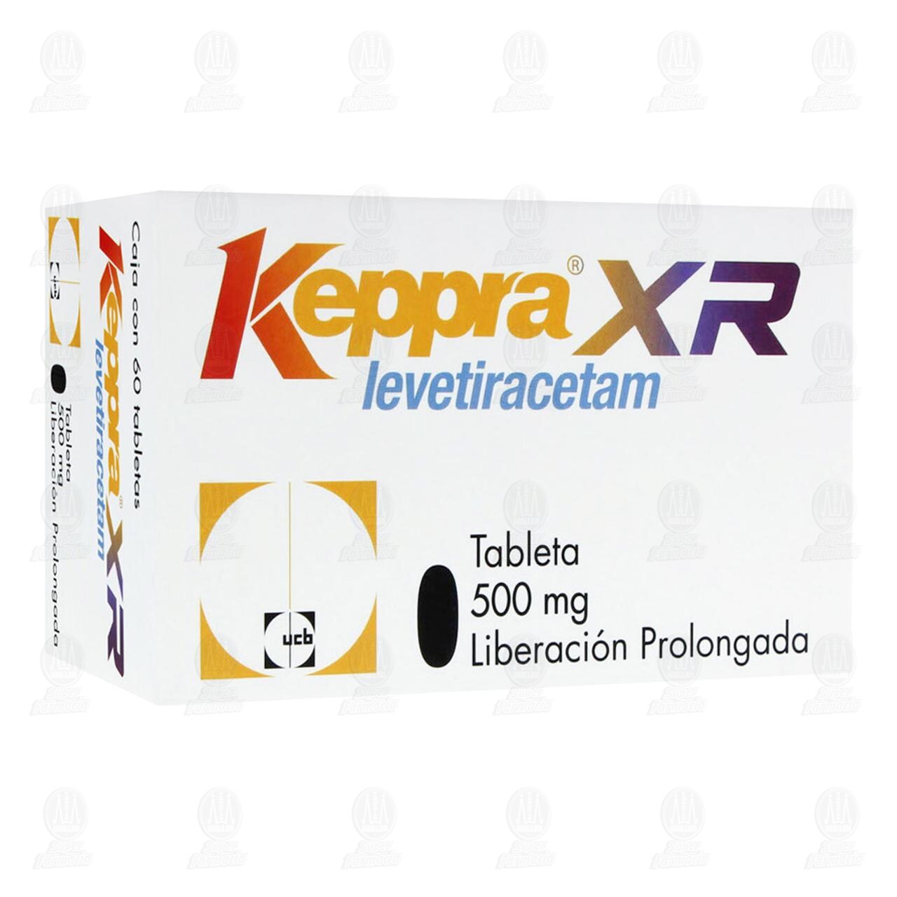 Keppra XR 500 mg, 60 Tabletas. image number 0