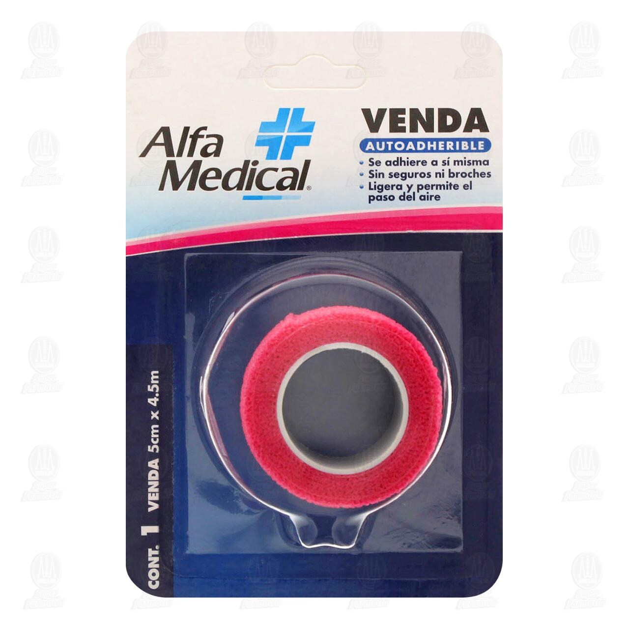Venda Autoadherible Alfa Medical Color Rosa 5cm x 4.5m, 1 pz.