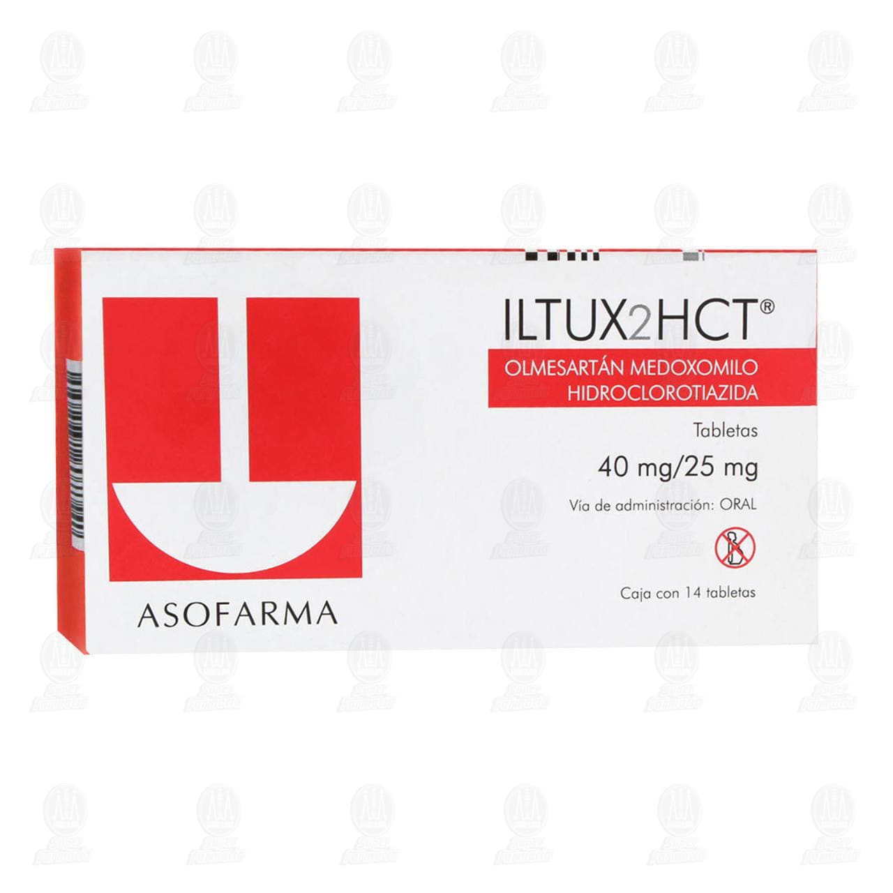 Imagen para Olmesartán Medoxomilo Hidroclorotiazida Tabletas 40mg/ 25mg