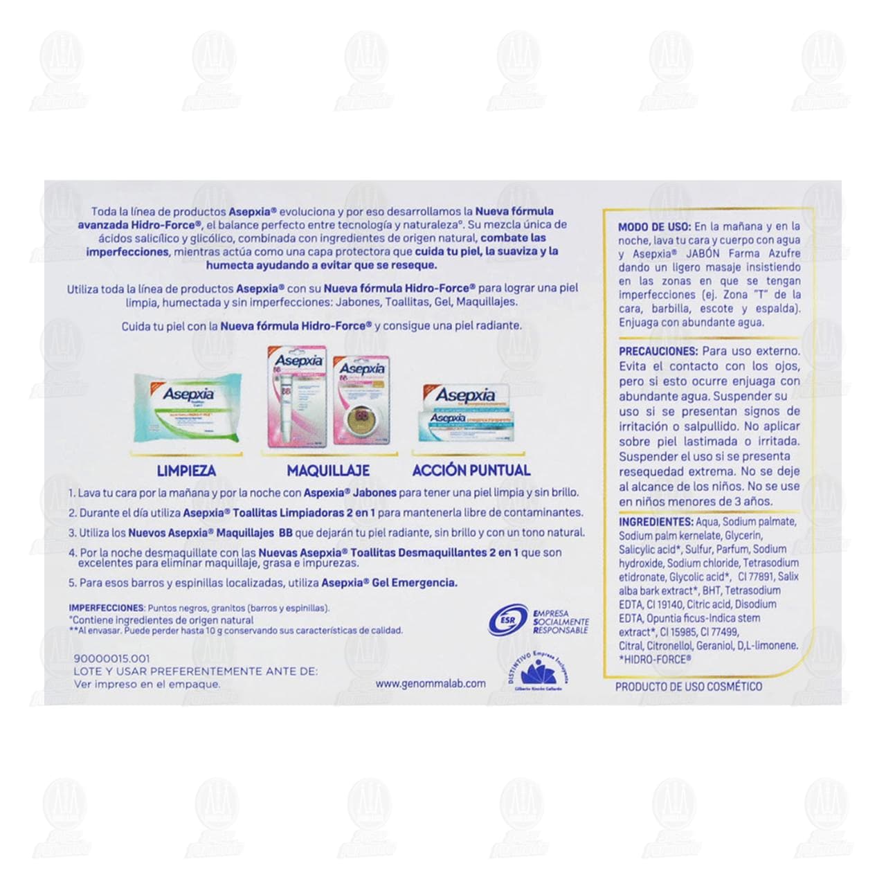 Jab&oacute;n Asepxia Farma Azufre en Barra, 100 gr. image number 2