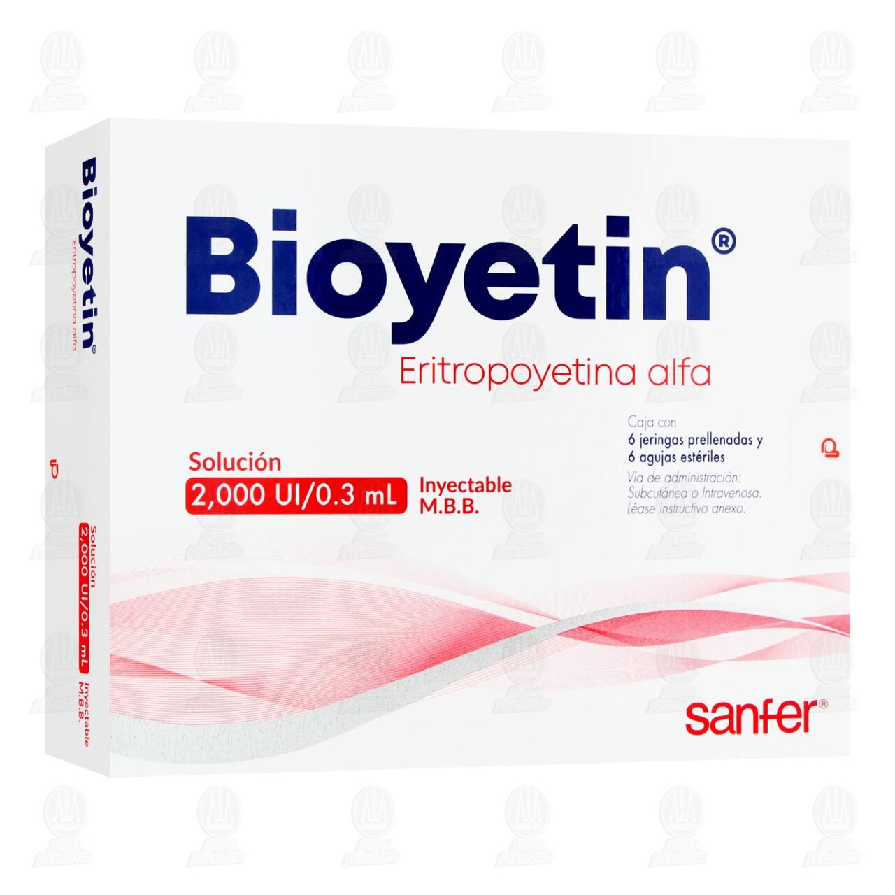 Bioyetin 2000UI/0.3ml Soluci&oacute;n Inyectable, 6 Jeringas Prellenadas. image number 0