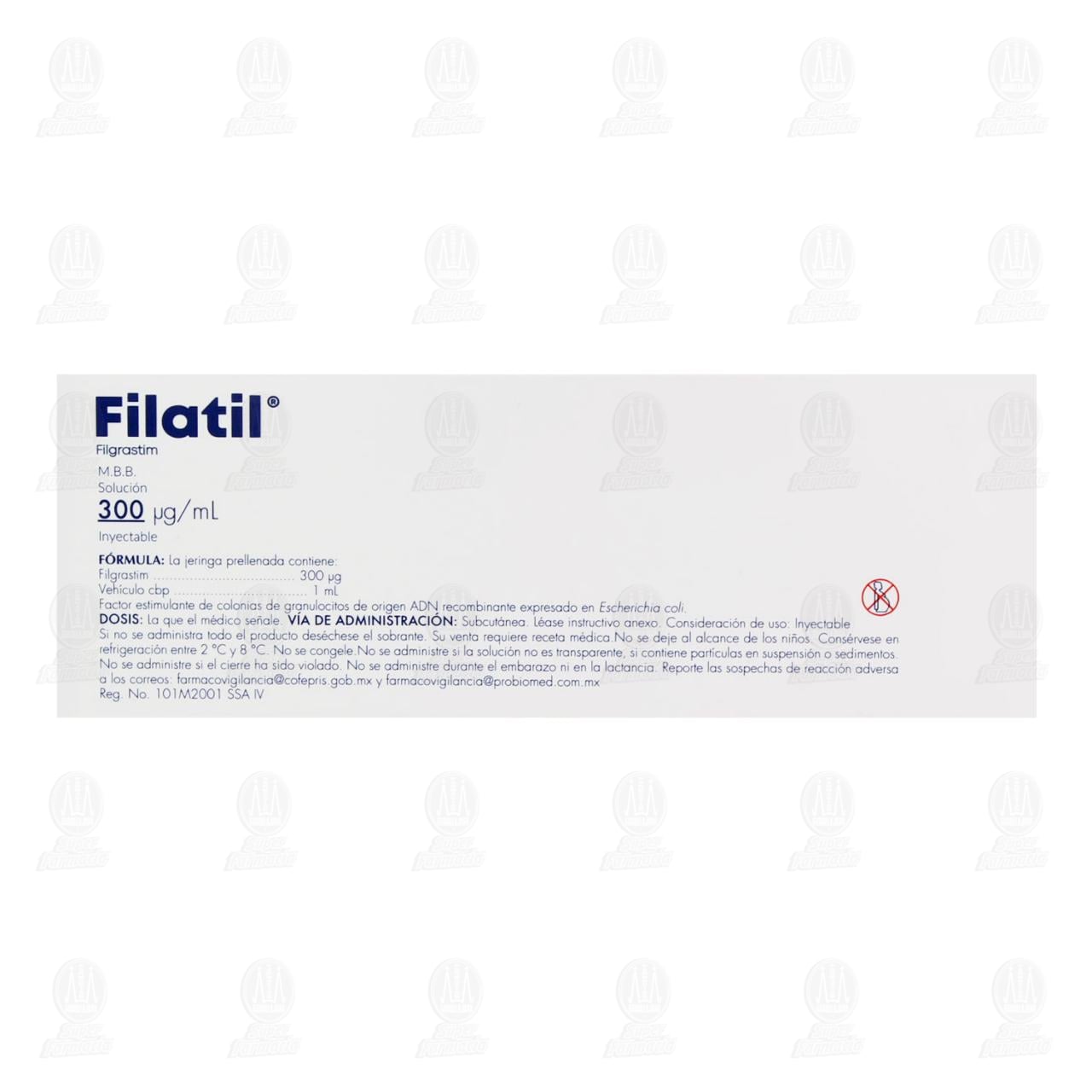 Filatil 300 mcg Soluci&oacute;n Inyectable, 1 pz. image number 2
