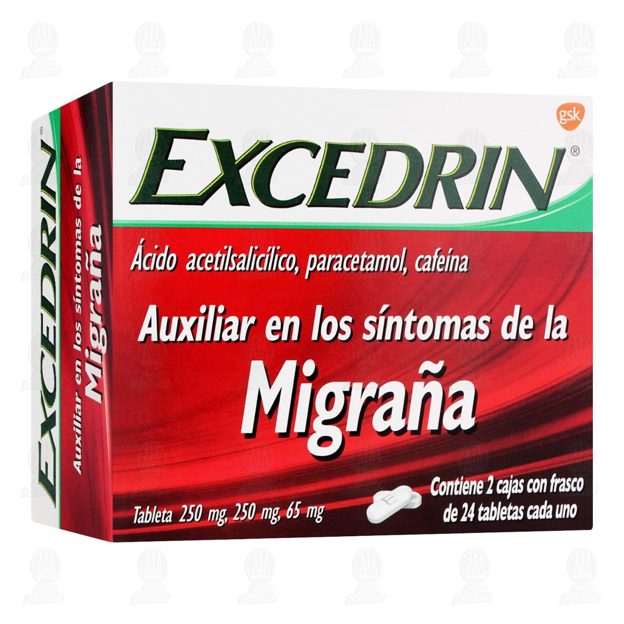 Excedrin Migra&ntilde;a 2 Frascos de 24 Tabletas c/u. image number 0