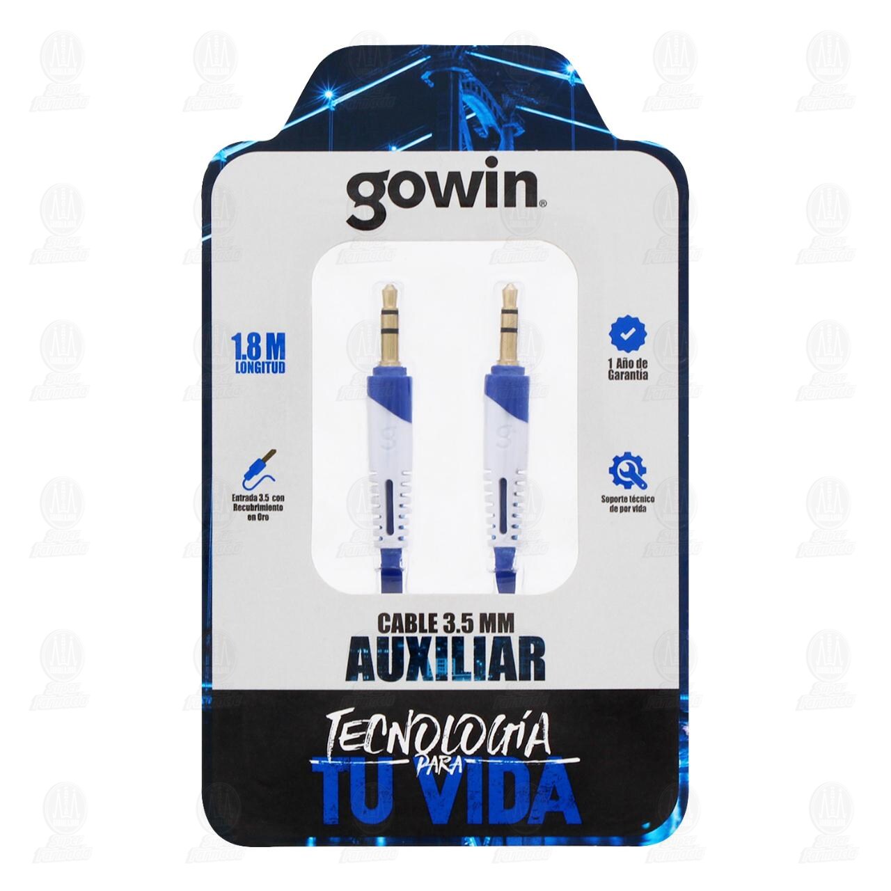 Cable Auxiliar Gowin Conector de 3.5 mm, 1 pz.