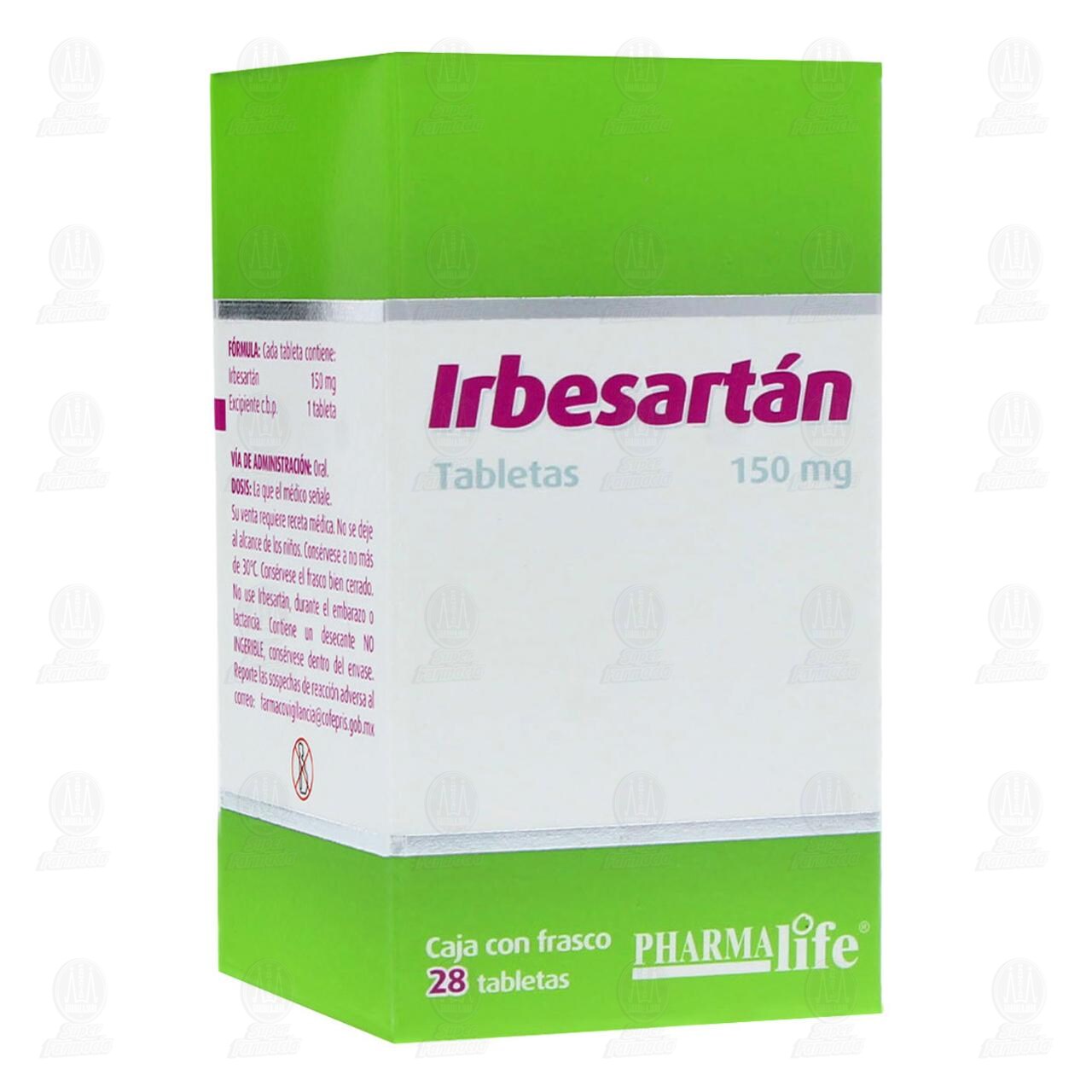 Irbesartán 150 mg, 28 Tabletas Pharmalife.