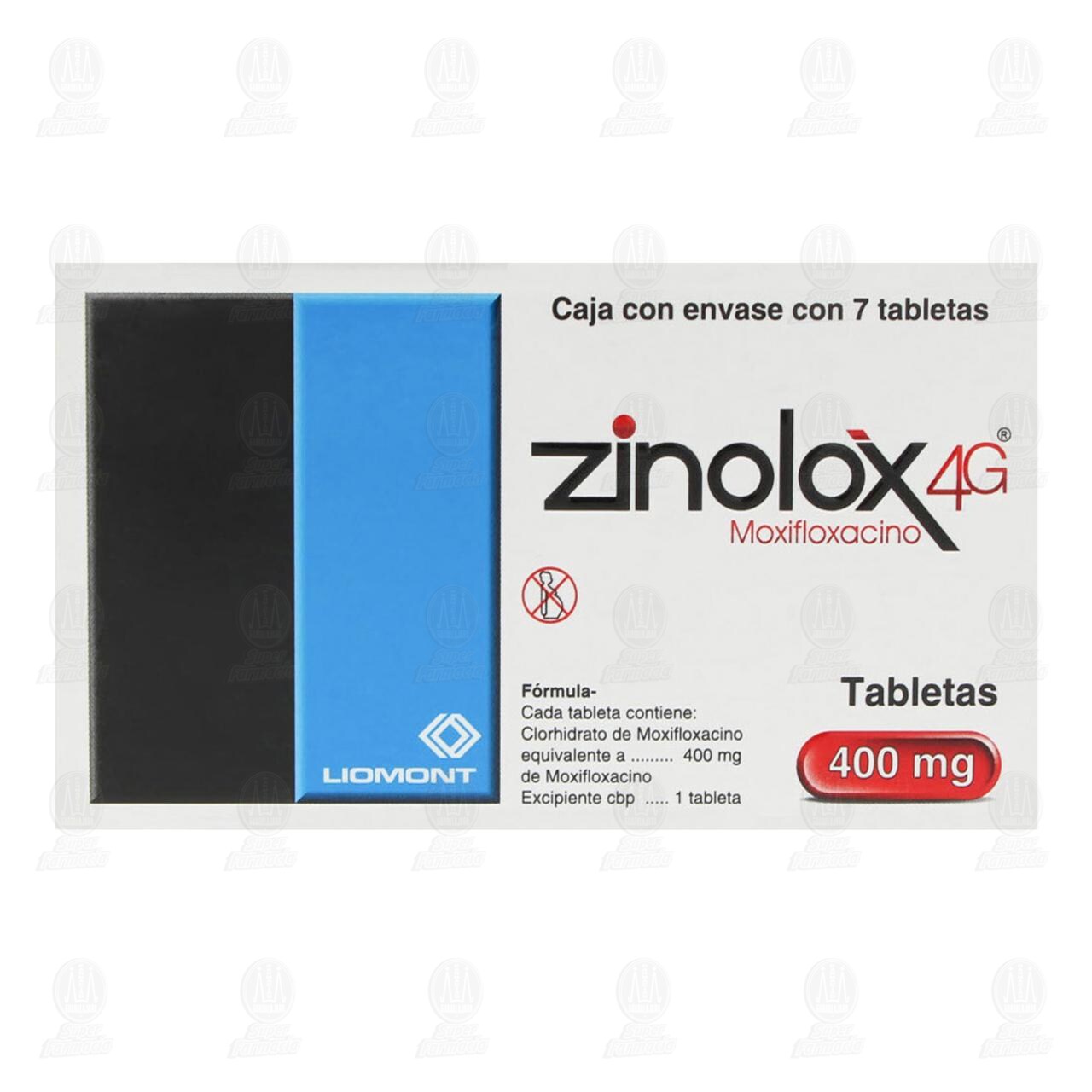 Zinolox 4G 400 mg, 7 Tabletas. image number 2