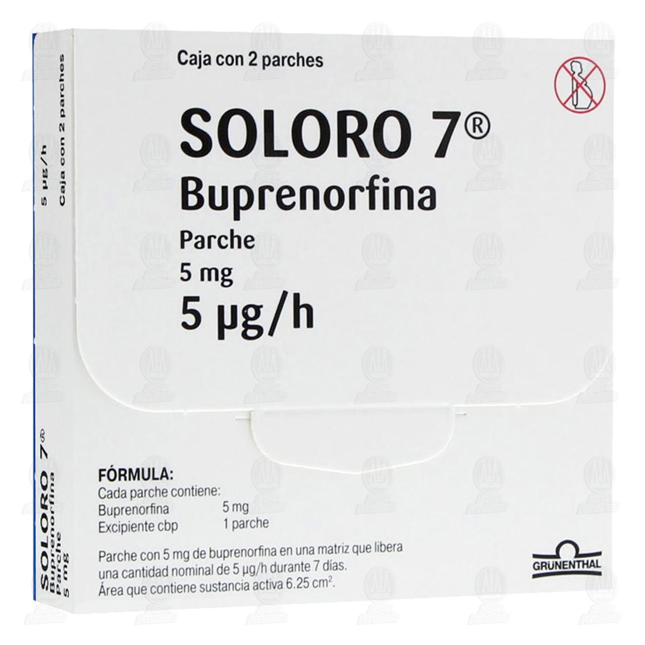 Soloro 7 5mg, 2 Parches. image number 0