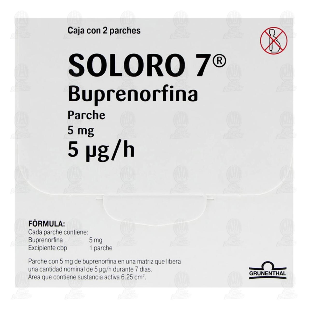 Soloro 7 5mg, 2 Parches. image number 1