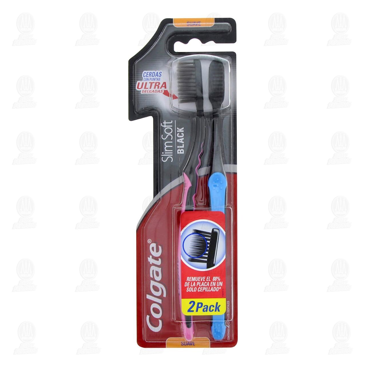 Cepillo Dental Colgate Slim Soft Black, 2 pzas.