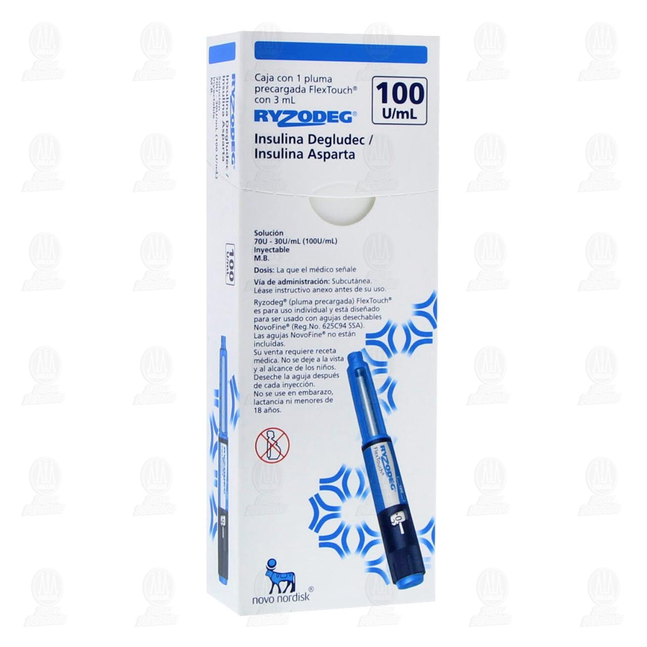 Ryzodeg FlexTouch 70U/30U/ml (100U/ml) Soluci&oacute;n Inyectable Pluma Precargada, 3 ml. image number 0