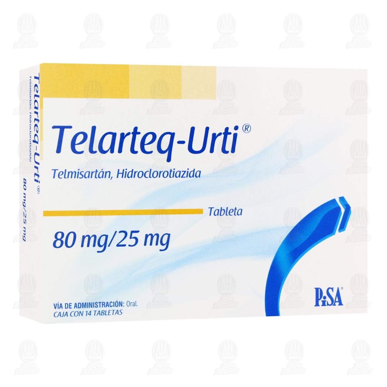 Telarteq-Urti 80mg/25mg, 14 Tabletas. image number 0