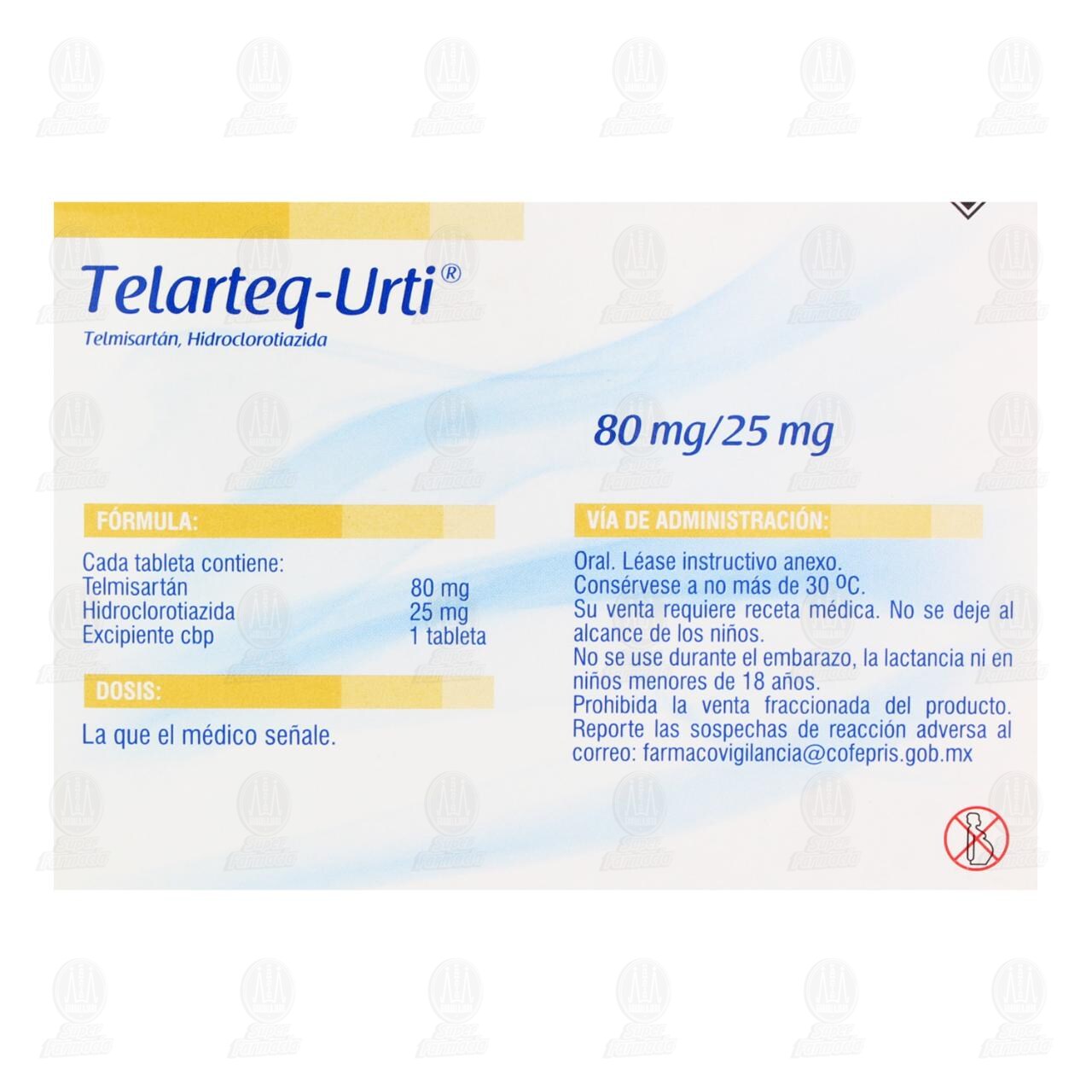 Telarteq-Urti 80mg/25mg, 14 Tabletas. image number 2
