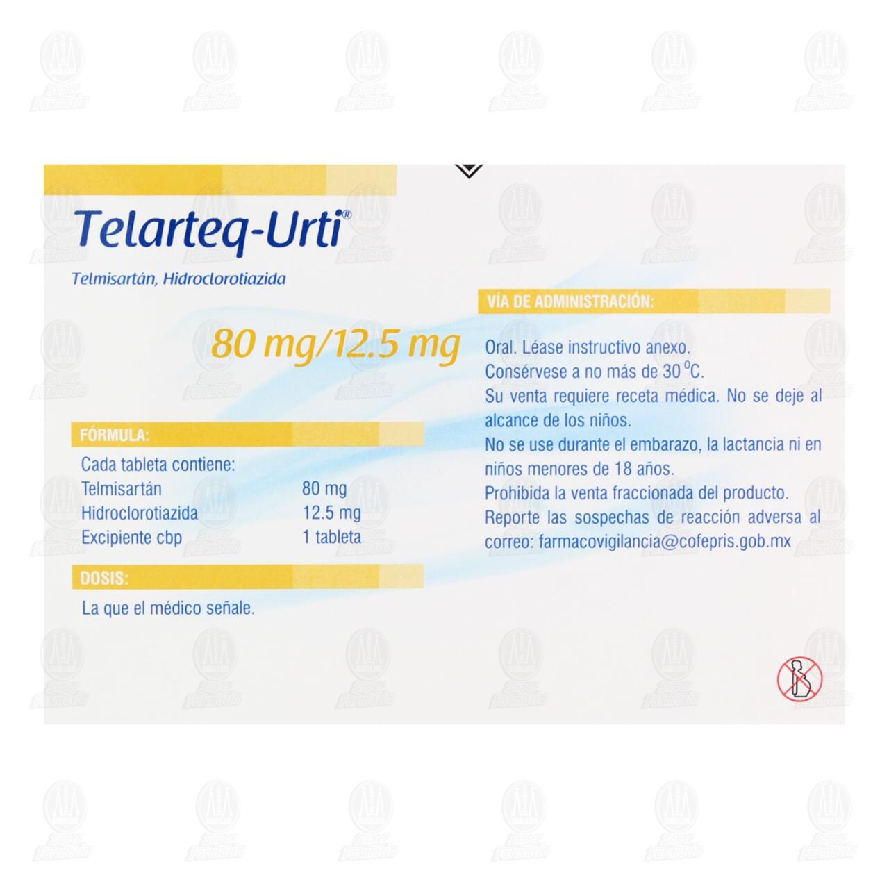 Telarteq-Urti 80mg/12.5mg, 14 Tabletas. image number 2