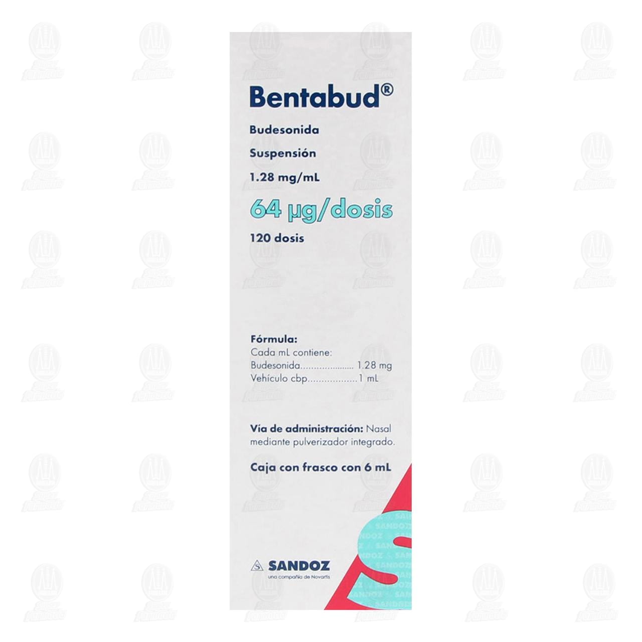 Bentabud 1.28mg 64mcg 6 ml, Suspensi&oacute;n 120 Dosis. image number 1