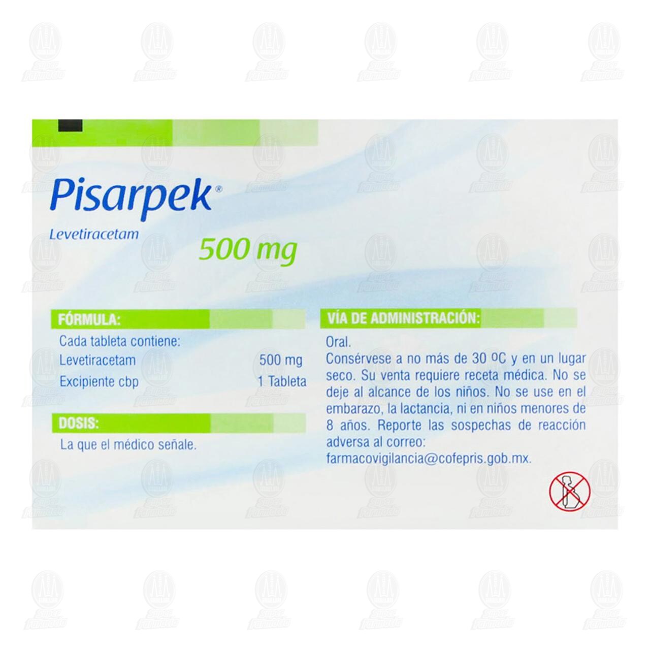 Pisarpek 500 mg, 30 Tabletas. image number 2