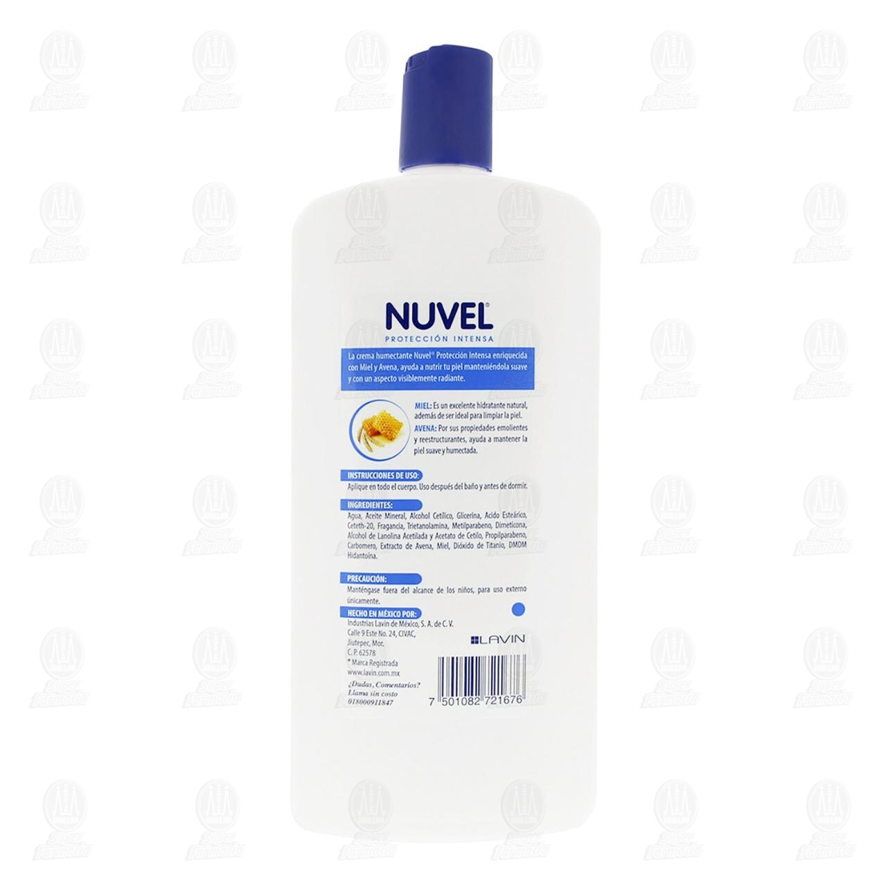 Crema Humectante Nuvel Protecci&oacute;n Intensa con Miel y Avena, 750 ml. image number 2