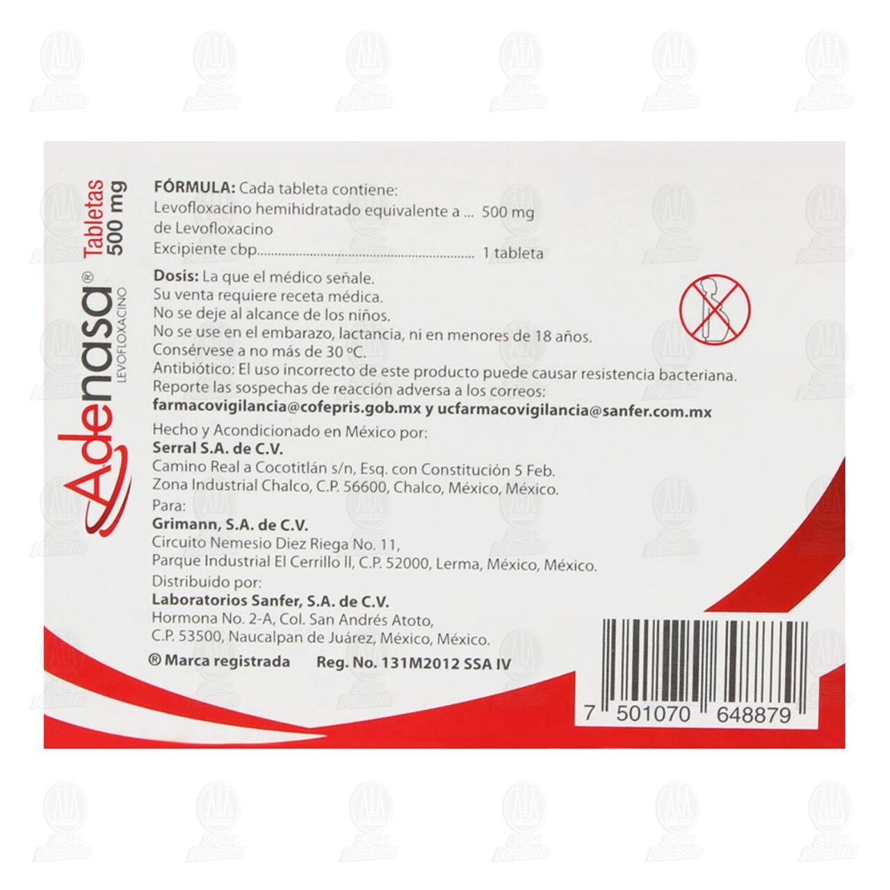 Adenasa 500 mg, 7 Tabletas. image number 2