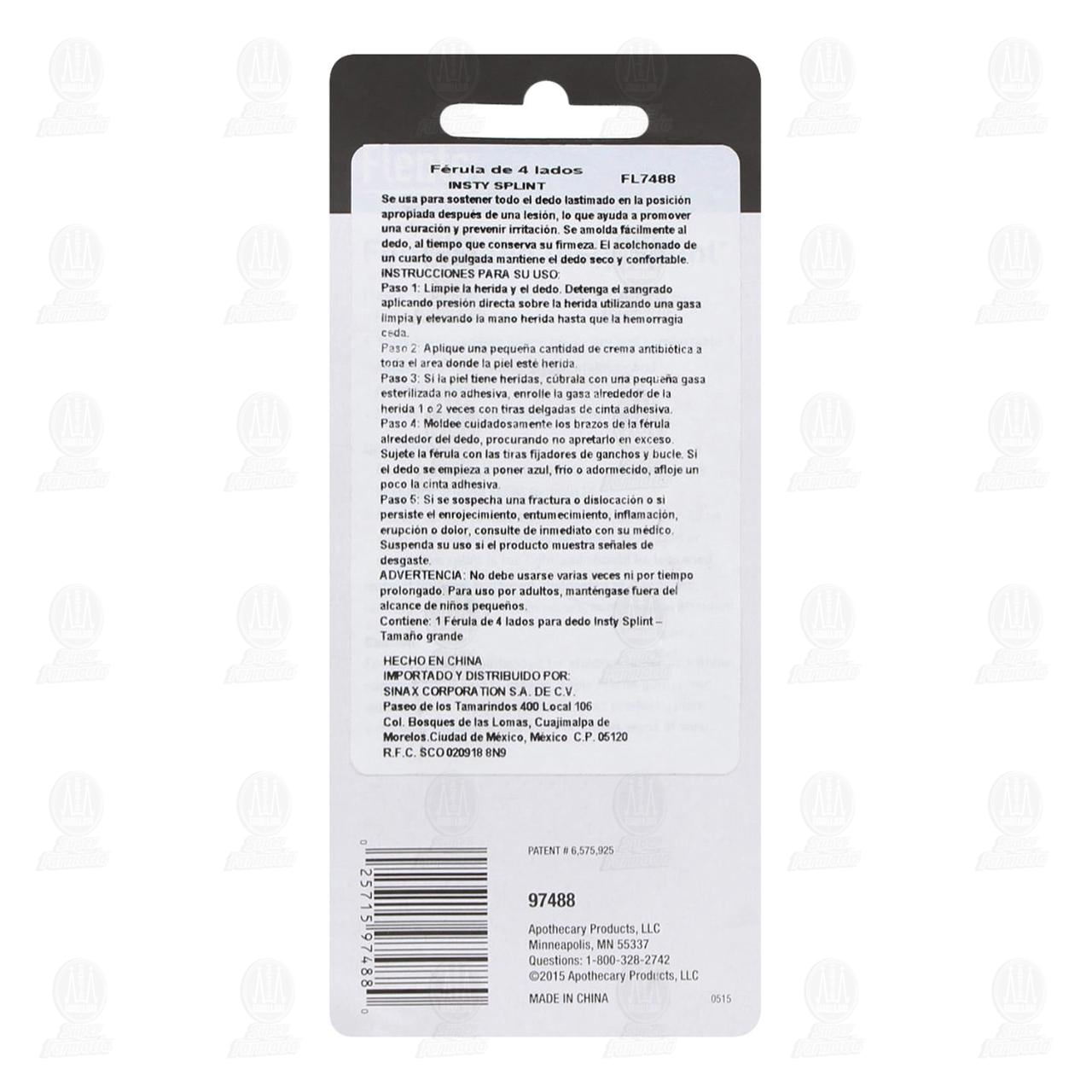 F&eacute;rula Flents Insty Splint 4 Lados Grande, 1 pz. image number 1