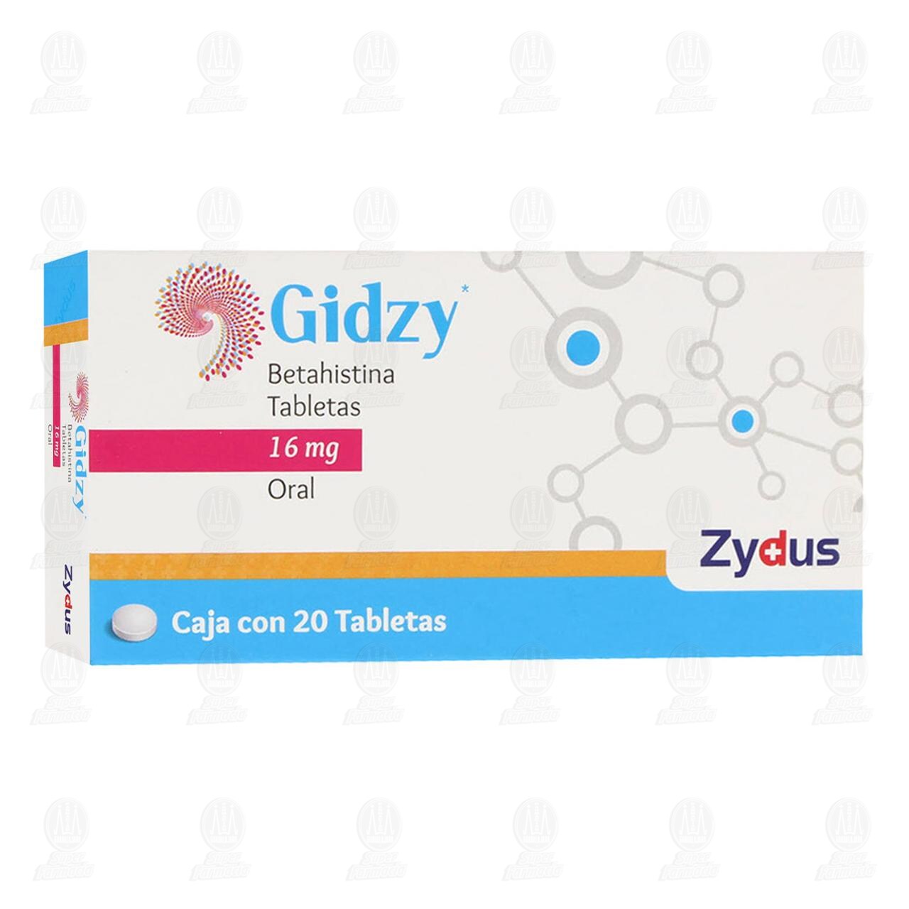 Gidzy 16 mg, 20 Tabletas. image number 0