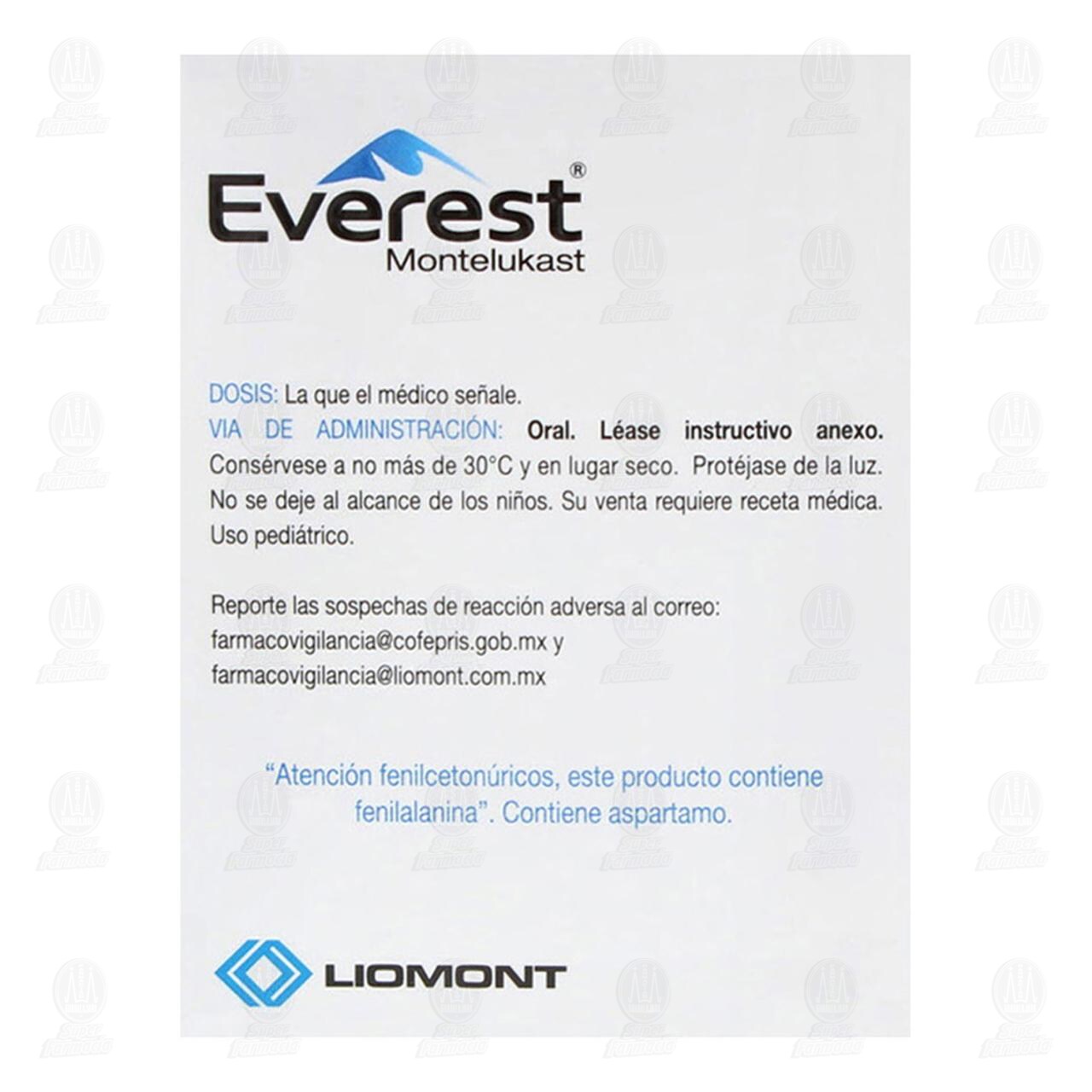 Everest 4 mg Granulado, 20 Sobres. image number 2