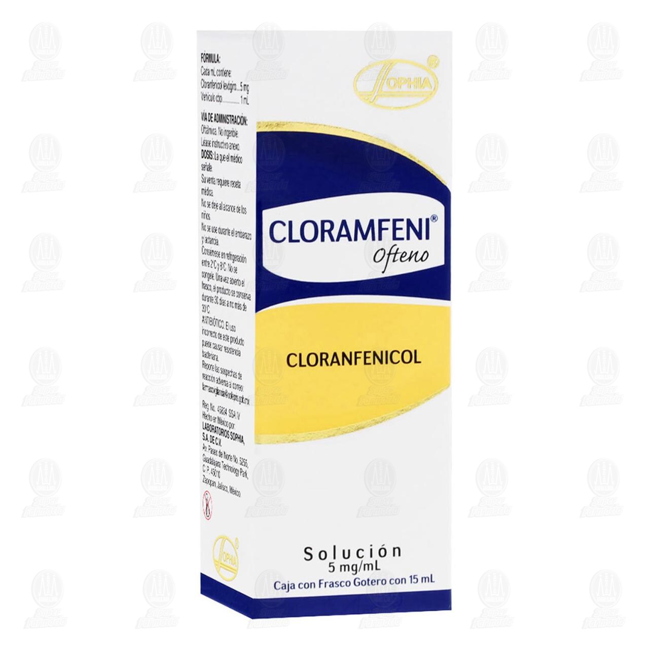 Cloramfeni Ofteno 5mg/ml Soluci&oacute;n Gotas, 15 ml. image number 0