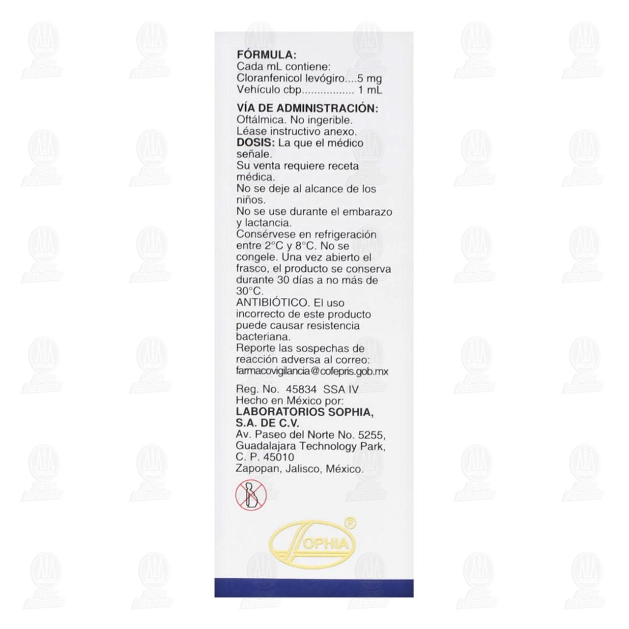Cloramfeni Ofteno 5mg/ml Soluci&oacute;n Gotas, 15 ml. image number 2