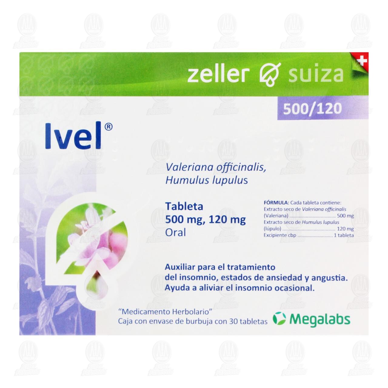 Ivel 500mg/120mg, 30 Tabletas. image number 1