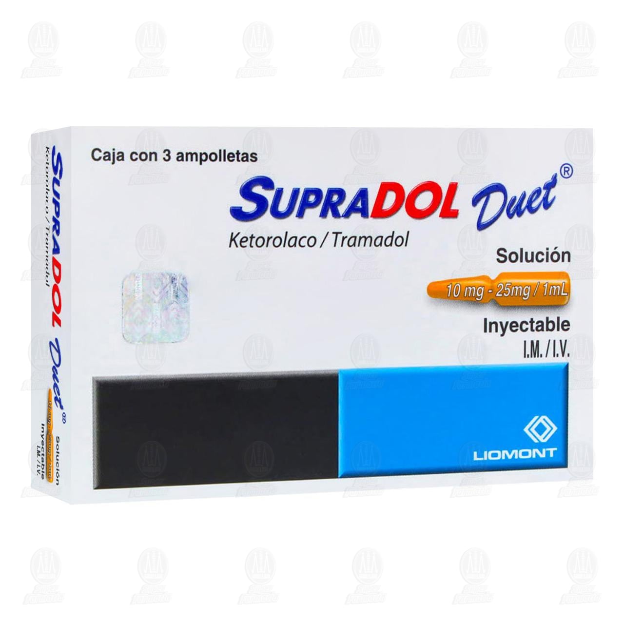 Supradol Duet 10/25mg/1ml, 3 Ampolletas de 1 ml c/u. image number 0