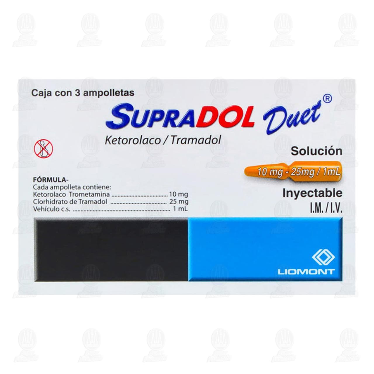 Supradol Duet 10/25mg/1ml, 3 Ampolletas de 1 ml c/u. image number 2