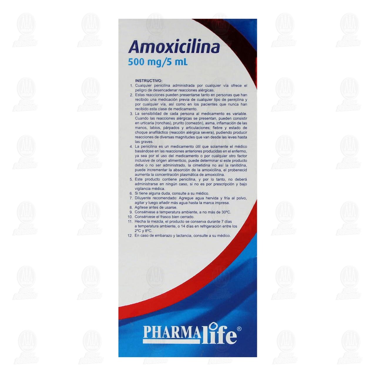 Amoxicilina 500mg/5ml, Suspensi&oacute;n 75 ml Pharmalife. image number 2