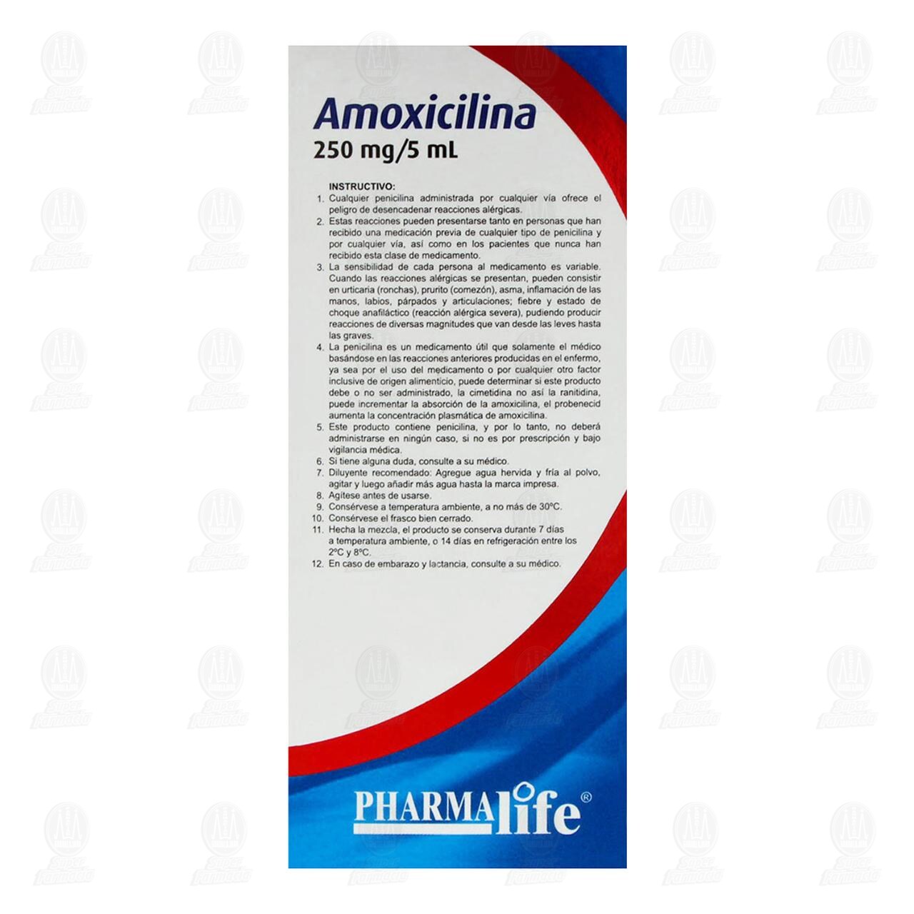 Amoxicilina 250mg/5ml, Suspensi&oacute;n 75 ml Pharmalife. image number 2