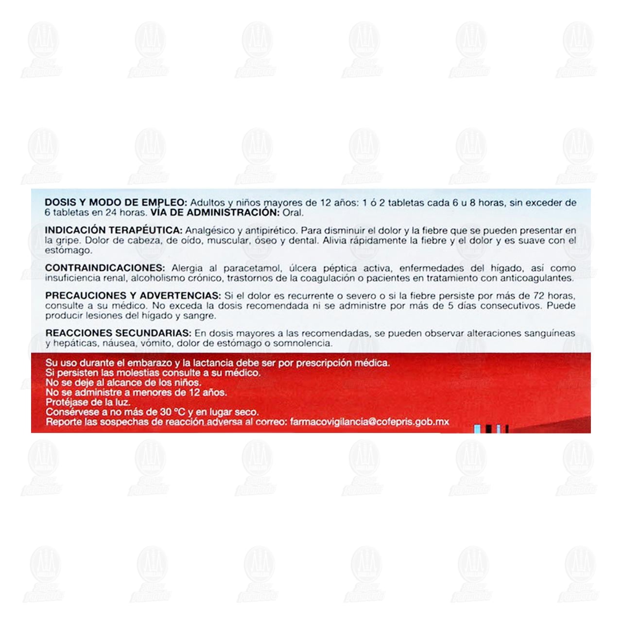 Paracetamol 500 mg, 10 Tabletas Pharmalife. image number 2