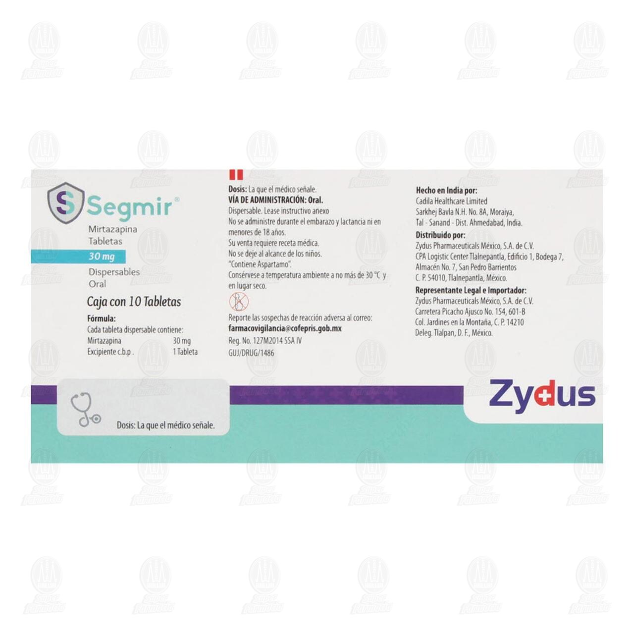 Segmir 30 mg, 10 Tabletas. image number 2