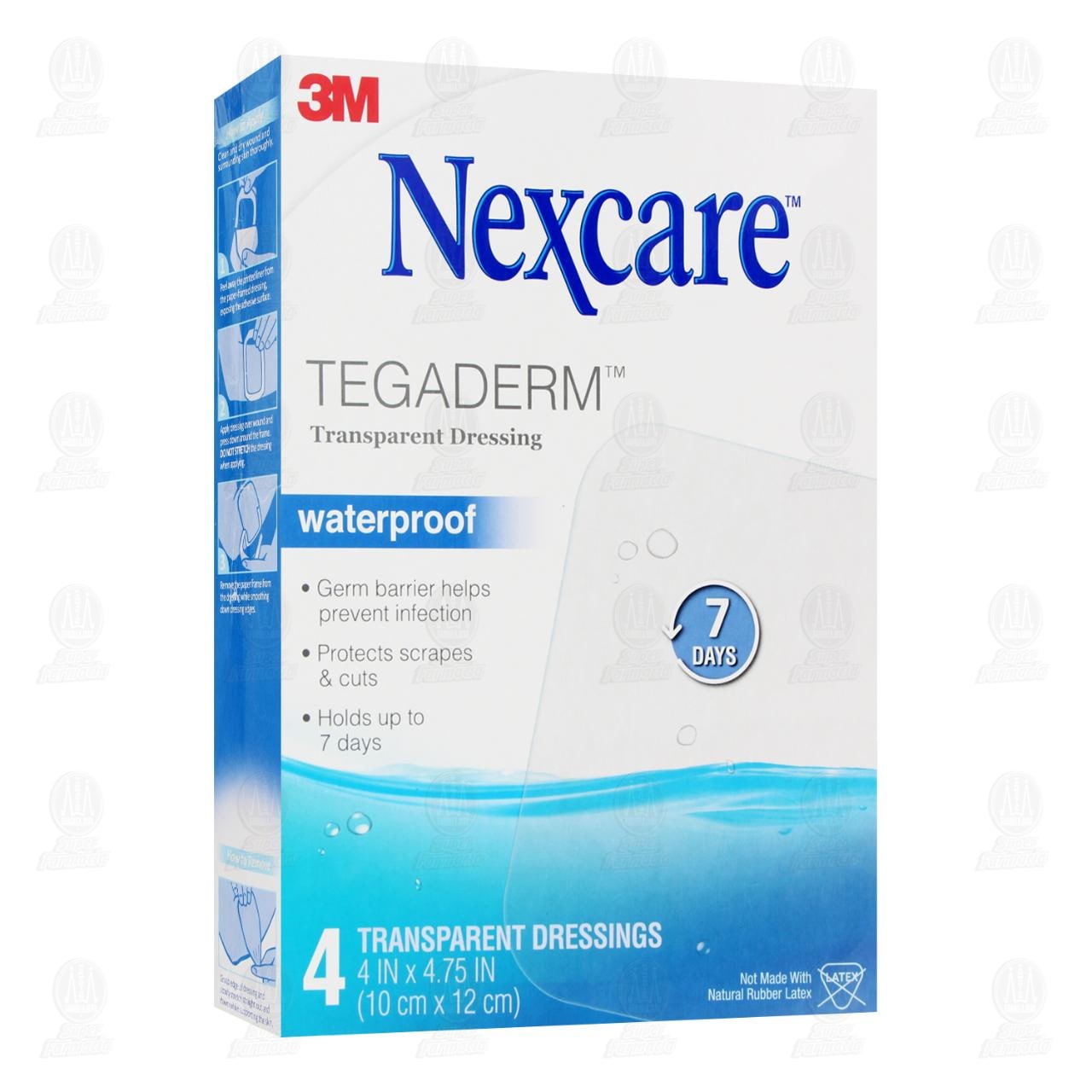 Imagen para 3M Nexcare Tegaderm Apósito Transparente 10 cm x 12 cm, 4 pzas.