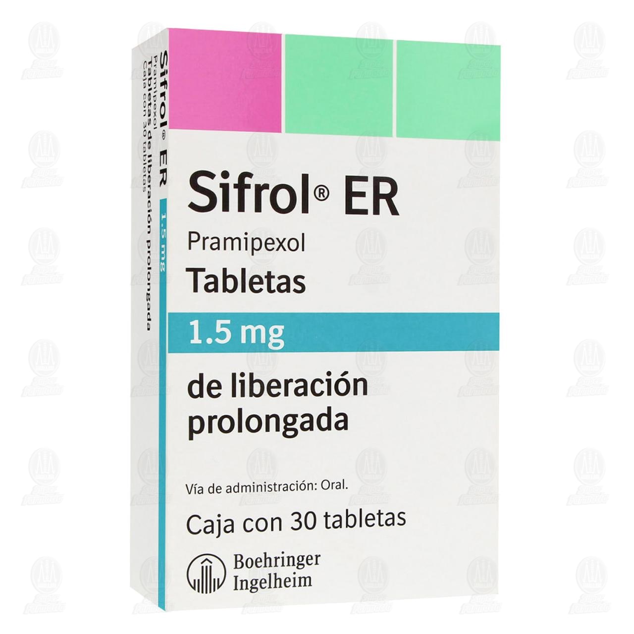 Sifrol ER 1.5 mg, 30 Tabletas. image number 0