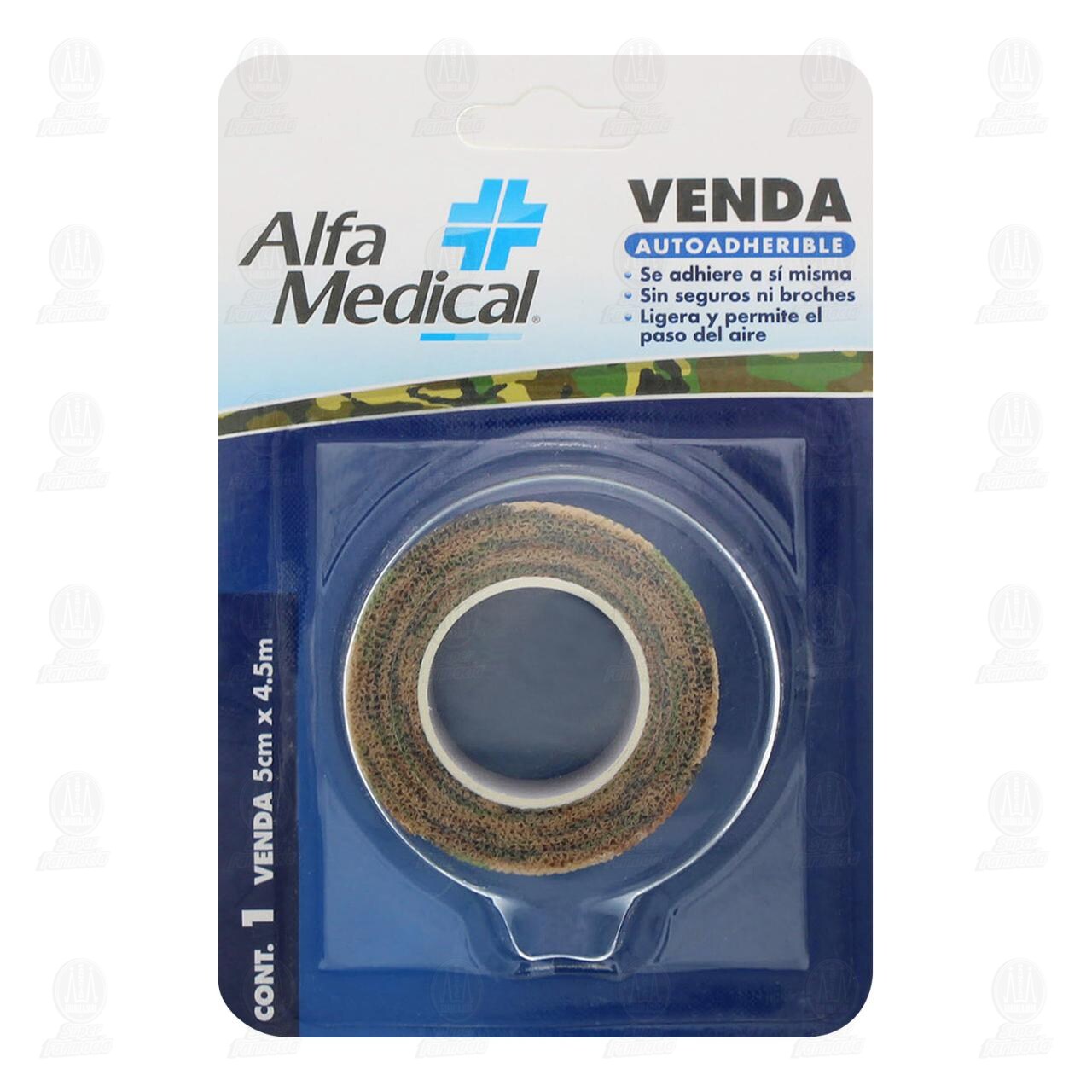 Venda Autoadherible Alfa Medical Camuflaje 5cm x 4.5m, 1 pz.