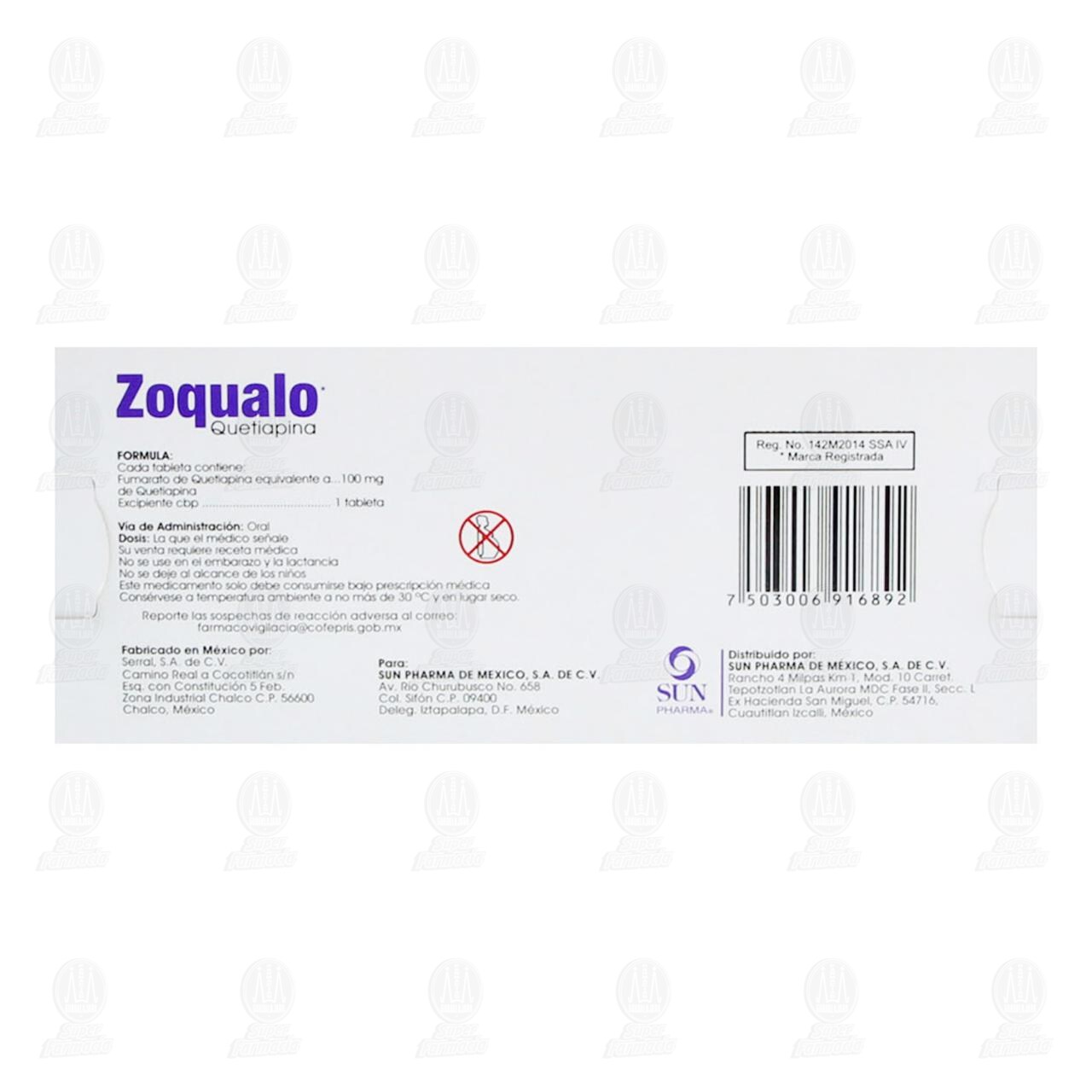 Zoqualo 100 mg, 30 Tabletas. image number 2