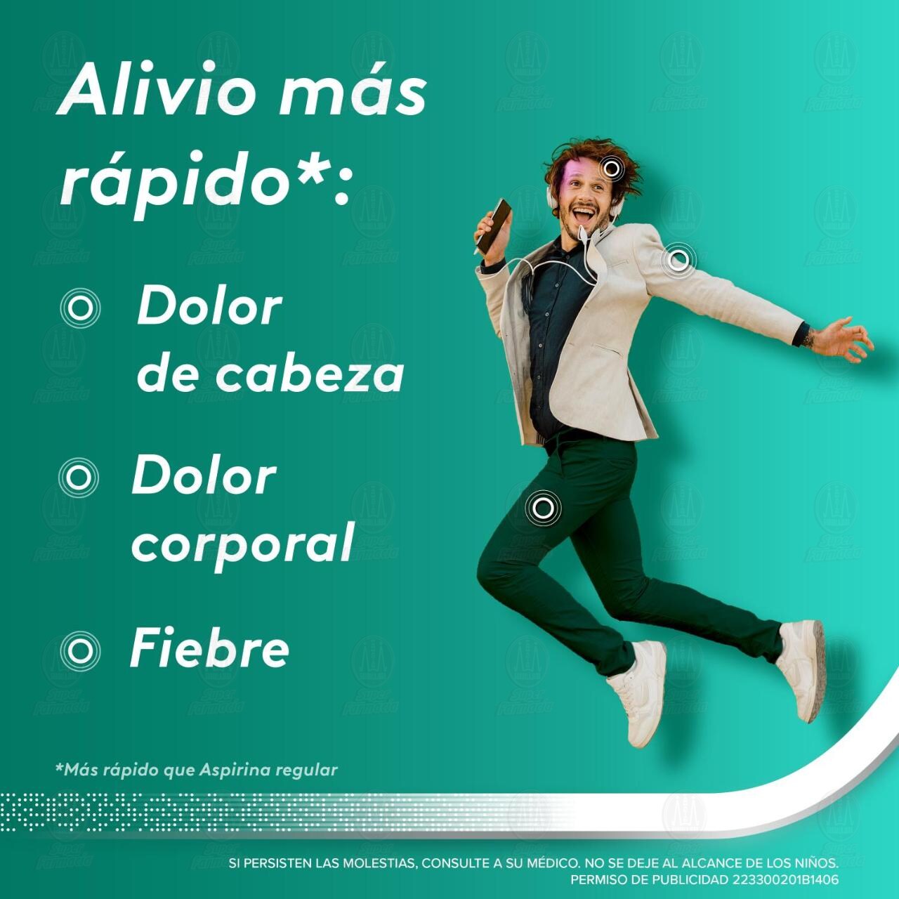 Aspirina Advanced 500 mg, 20 Tabletas. image number 2