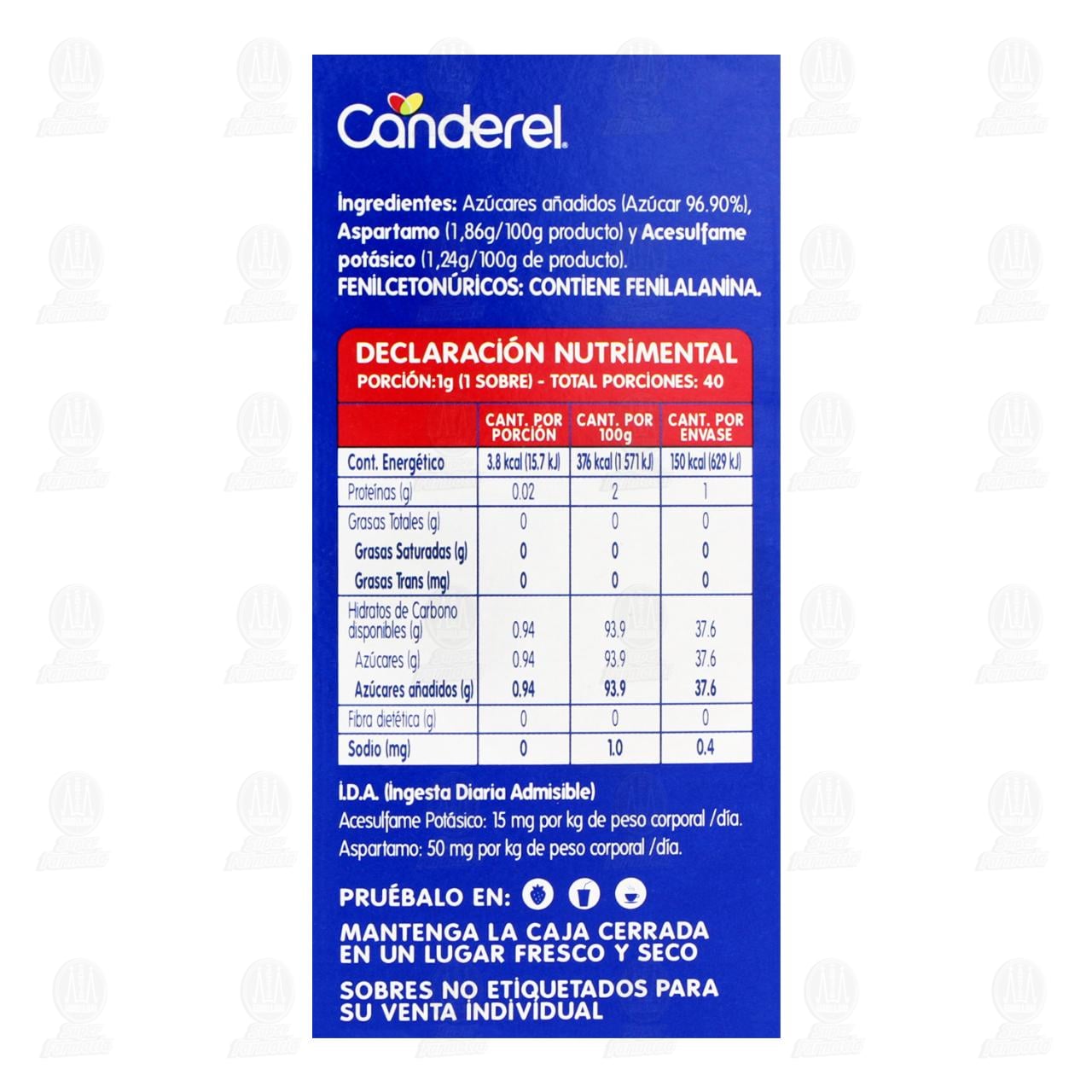 Edulcorante Canderel Cl&aacute;sico, 40 gr. image number 2