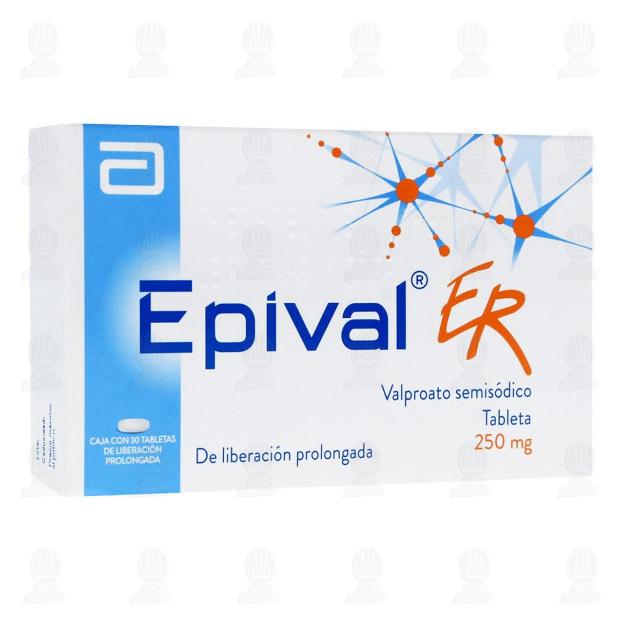 Epival ER 250 mg, 30 Tabletas.