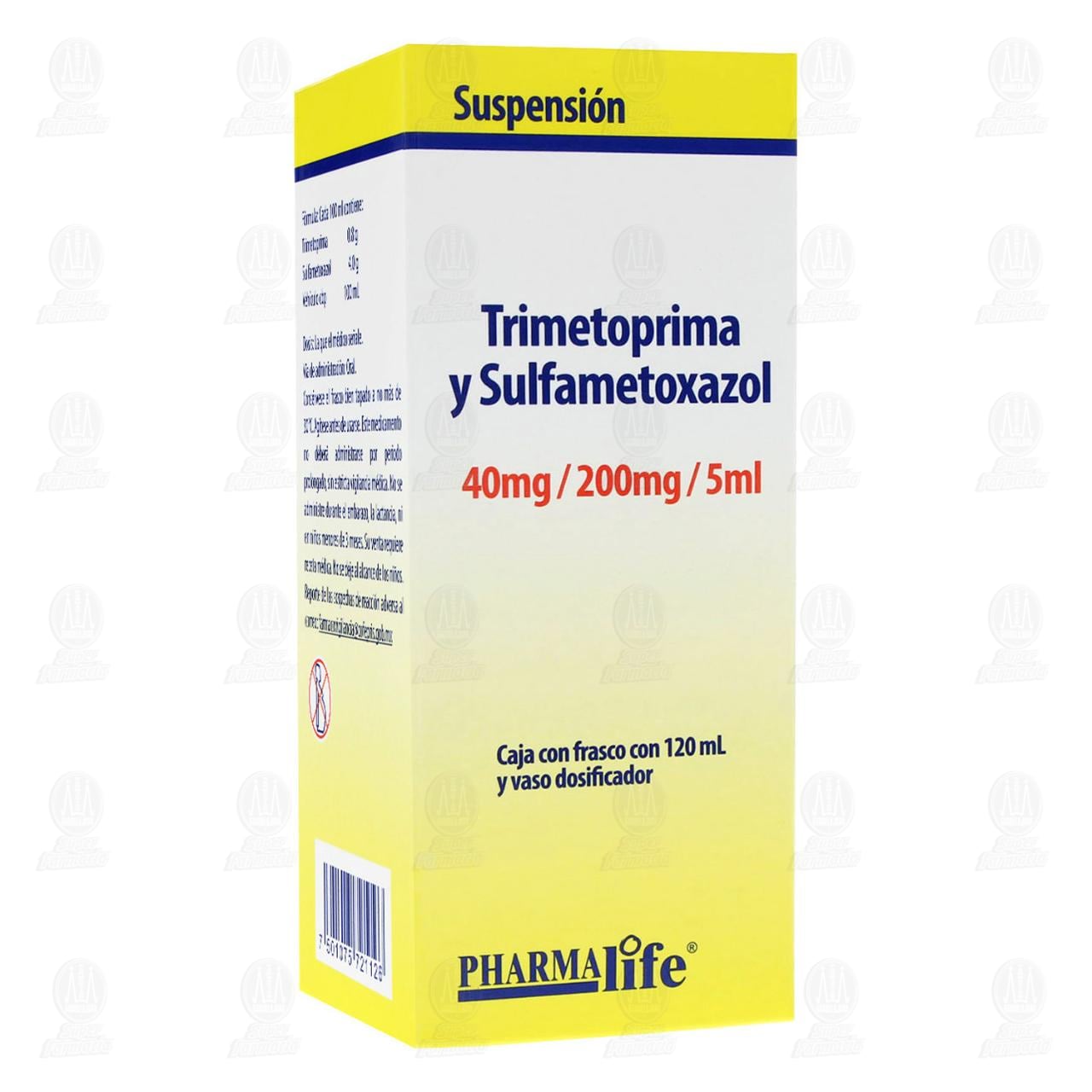 Trimetoprima, Sulfametoxazol 40mg/200mg/5ml Suspensión 120ml Pharmalife