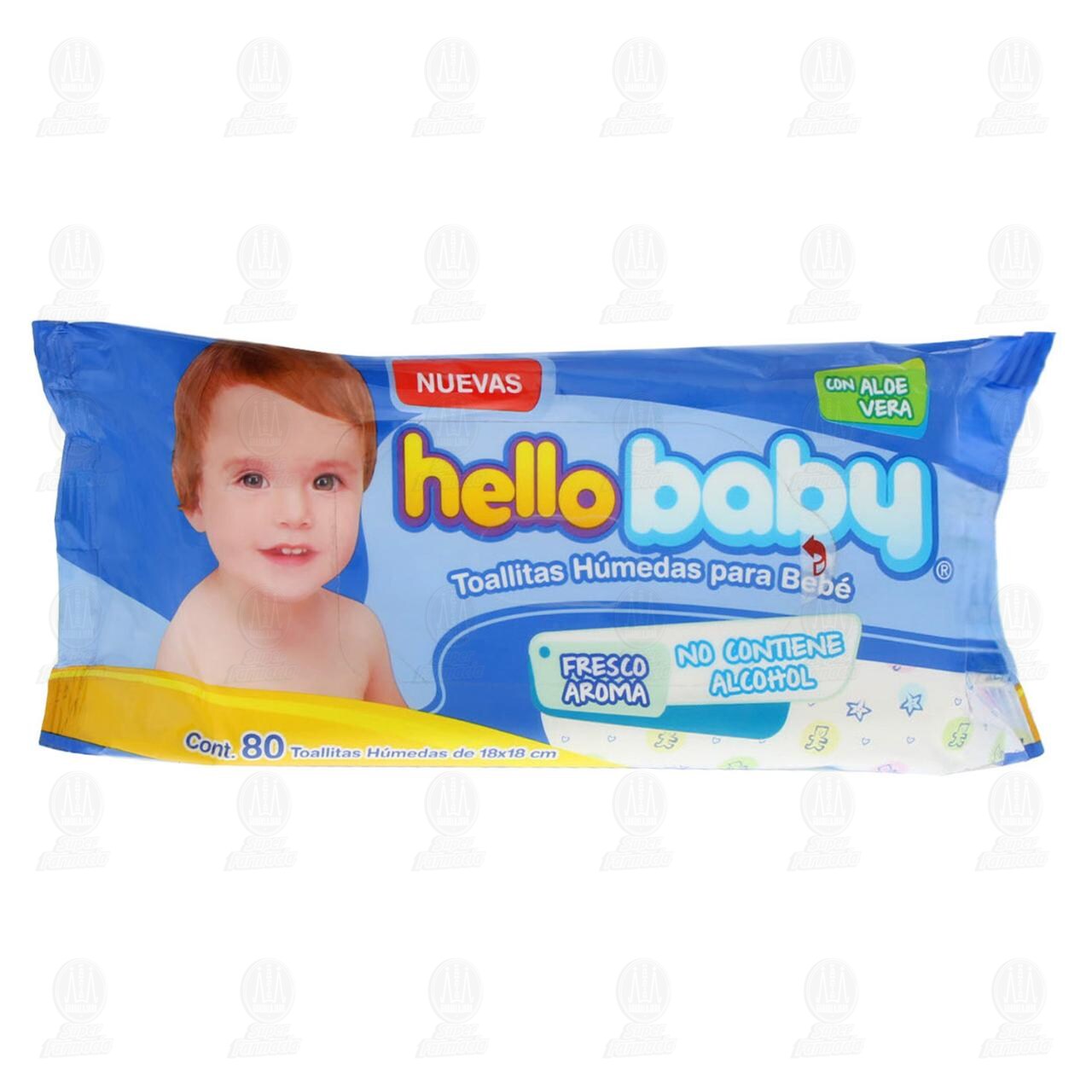 Toallitas para Bebé Hello Baby Aloe Vera, 80 pzas.