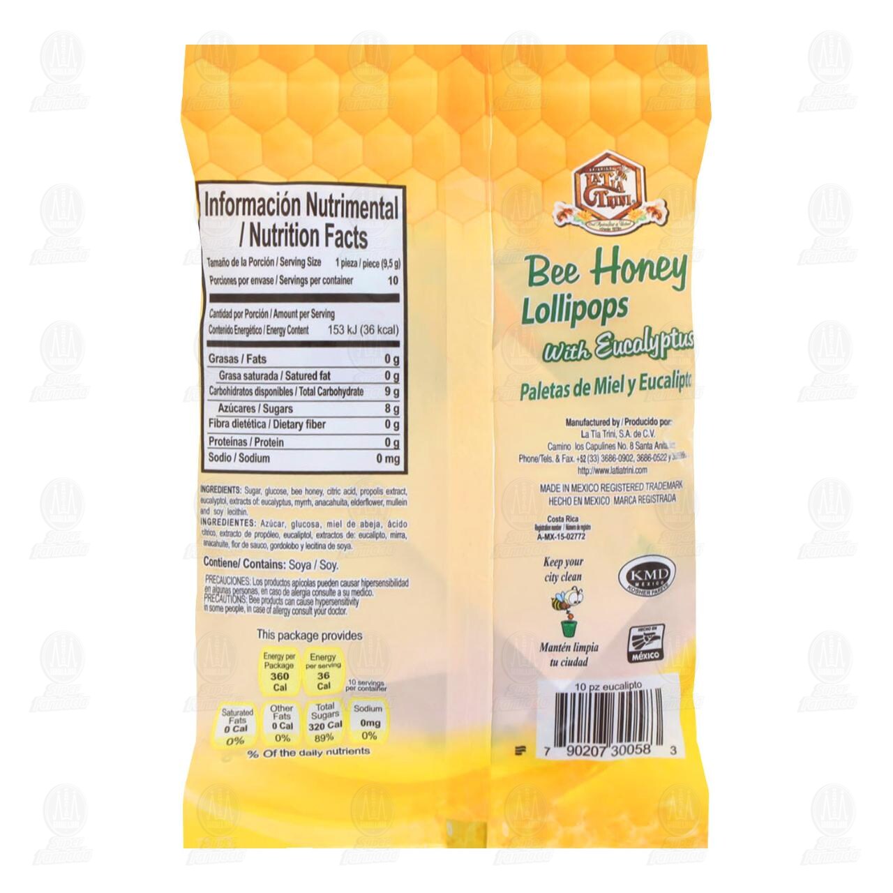 La Tía Trini Paletas de Miel y Eucalipto, 10 pzas. image number 1