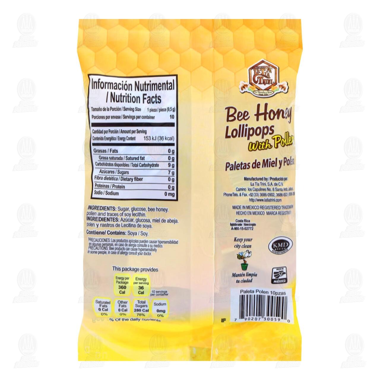 La T&iacute;a Trini Paletas de Miel y Polen, 10 pzas. image number 1